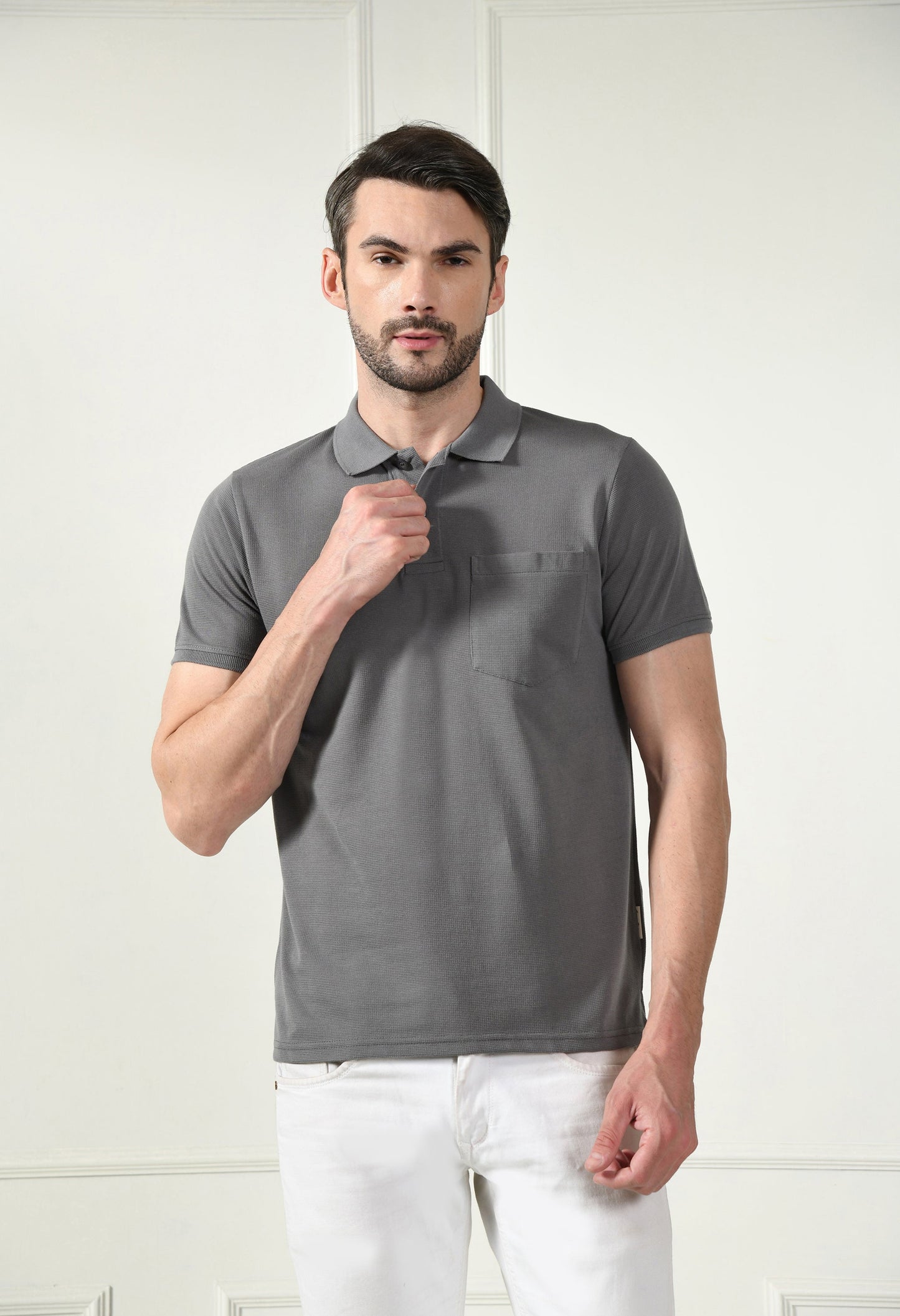 Arbour Men Polo Neck Pocket Half Sleeves T-Shirt