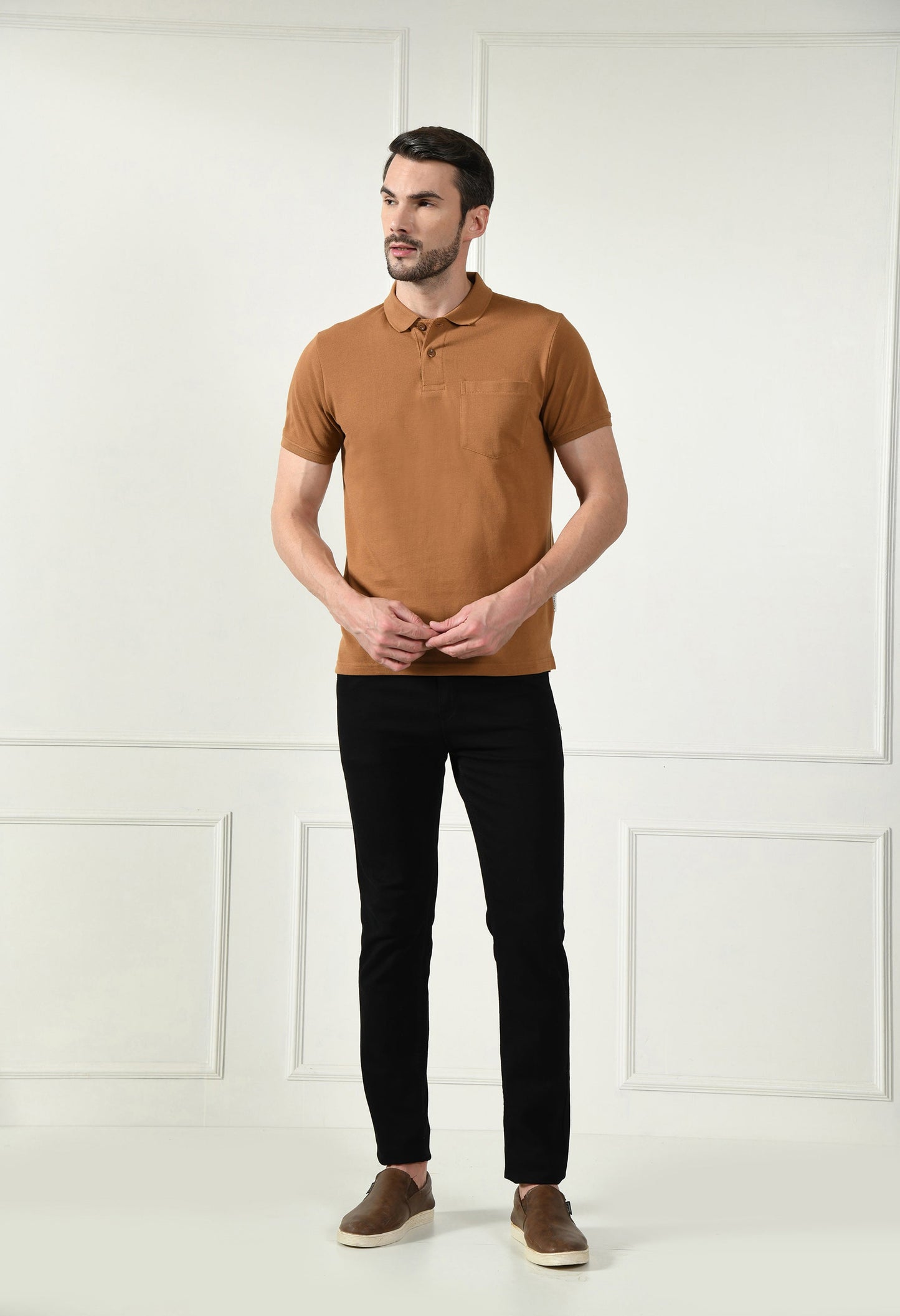 Arbour Men Polo Neck Pocket Half Sleeves T-Shirt