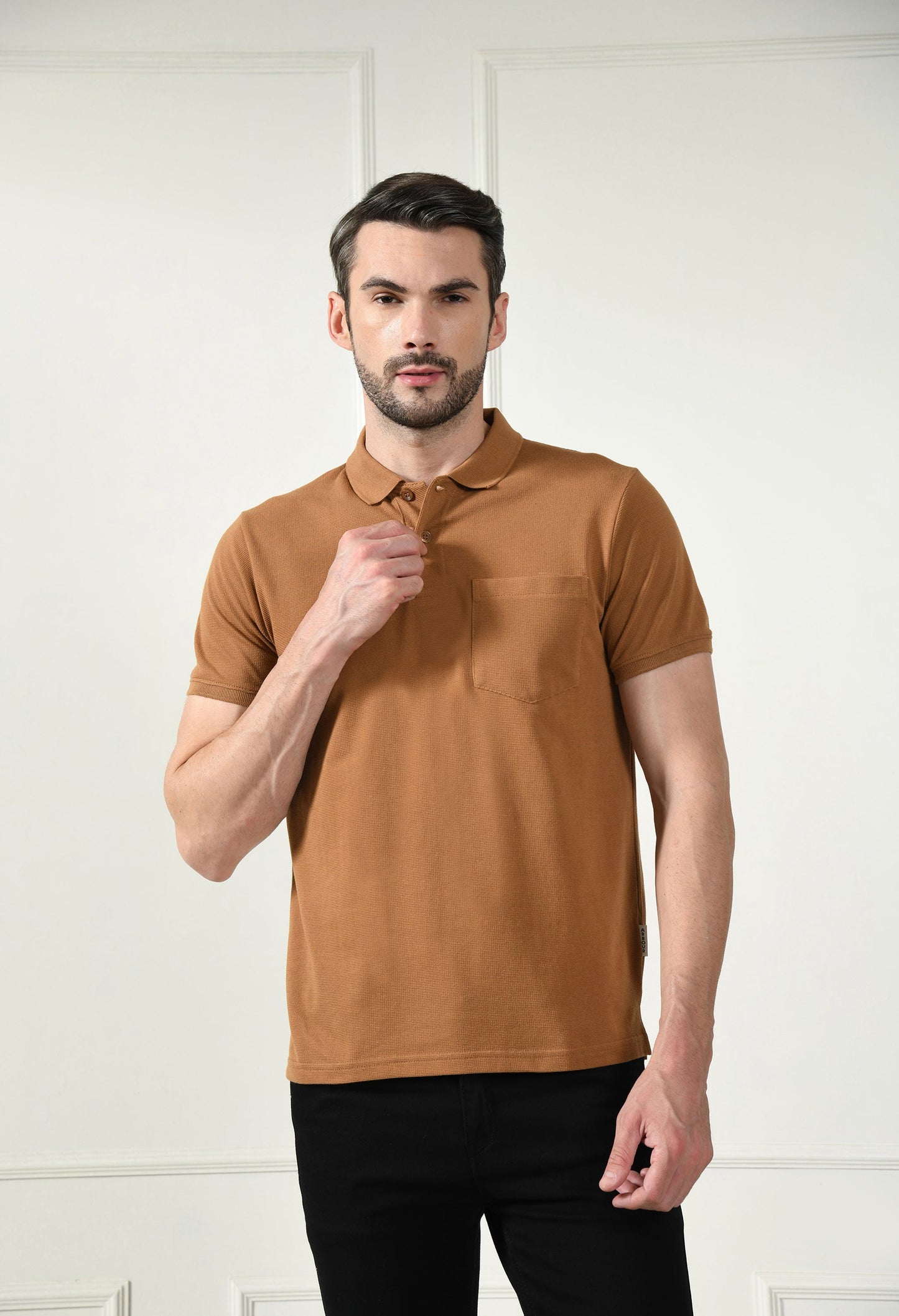 Arbour Men Polo Neck Pocket Half Sleeves T-Shirt