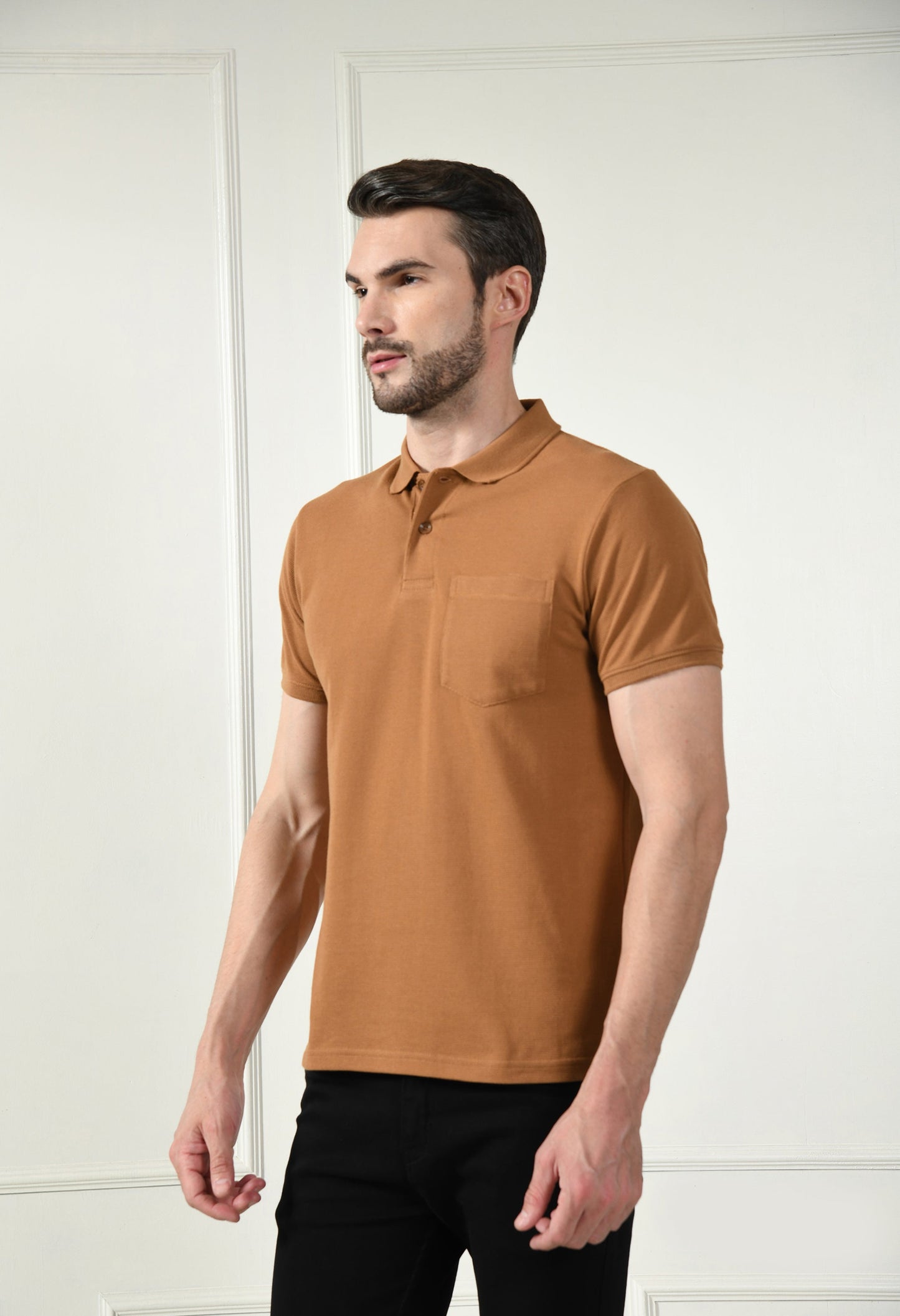 Arbour Men Polo Neck Pocket Half Sleeves T-Shirt