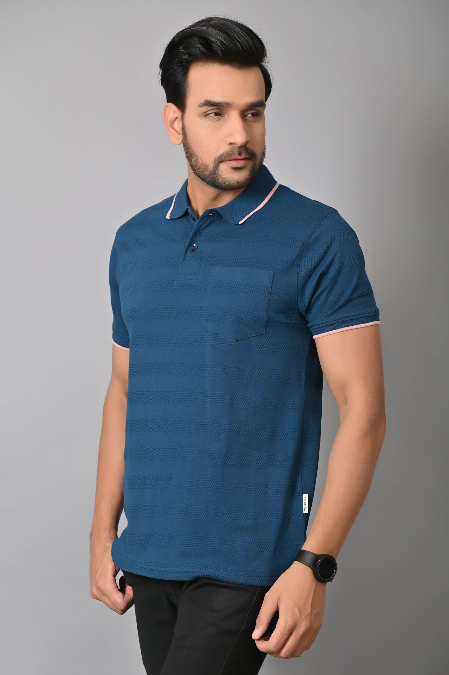 Arbour Men Polo Neck Half Sleeves Solid Casual T-Shirt