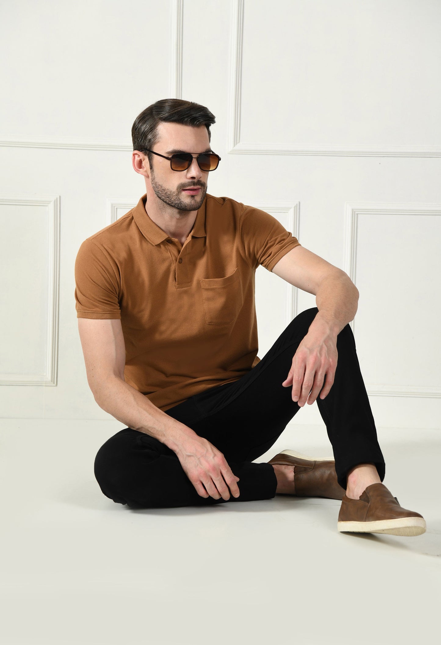 Arbour Men Polo Neck Pocket Half Sleeves T-Shirt