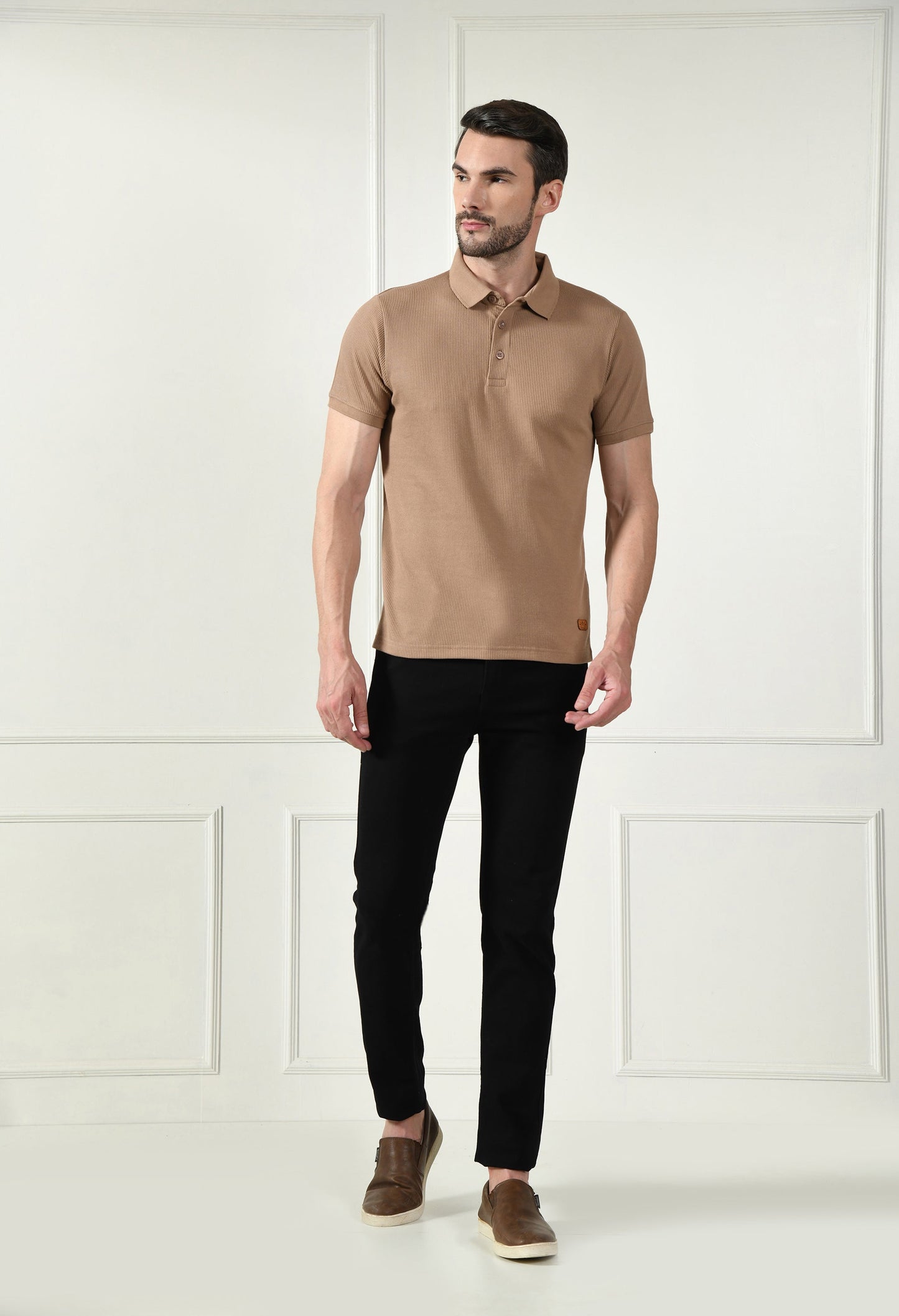 Arbour Men Polo Neck Solid Plain Half Sleeves T-Shirt