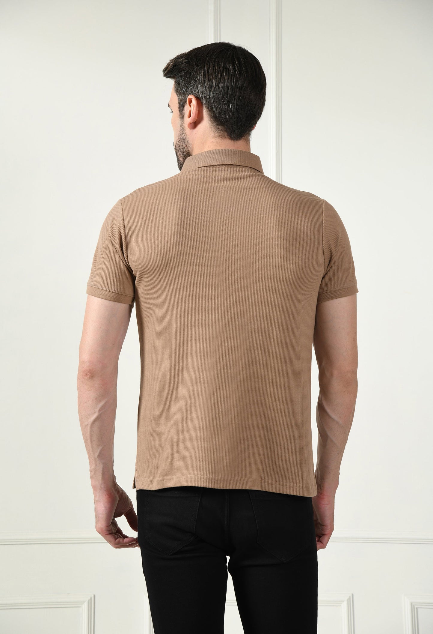 Arbour Men Polo Neck Solid Plain Half Sleeves T-Shirt