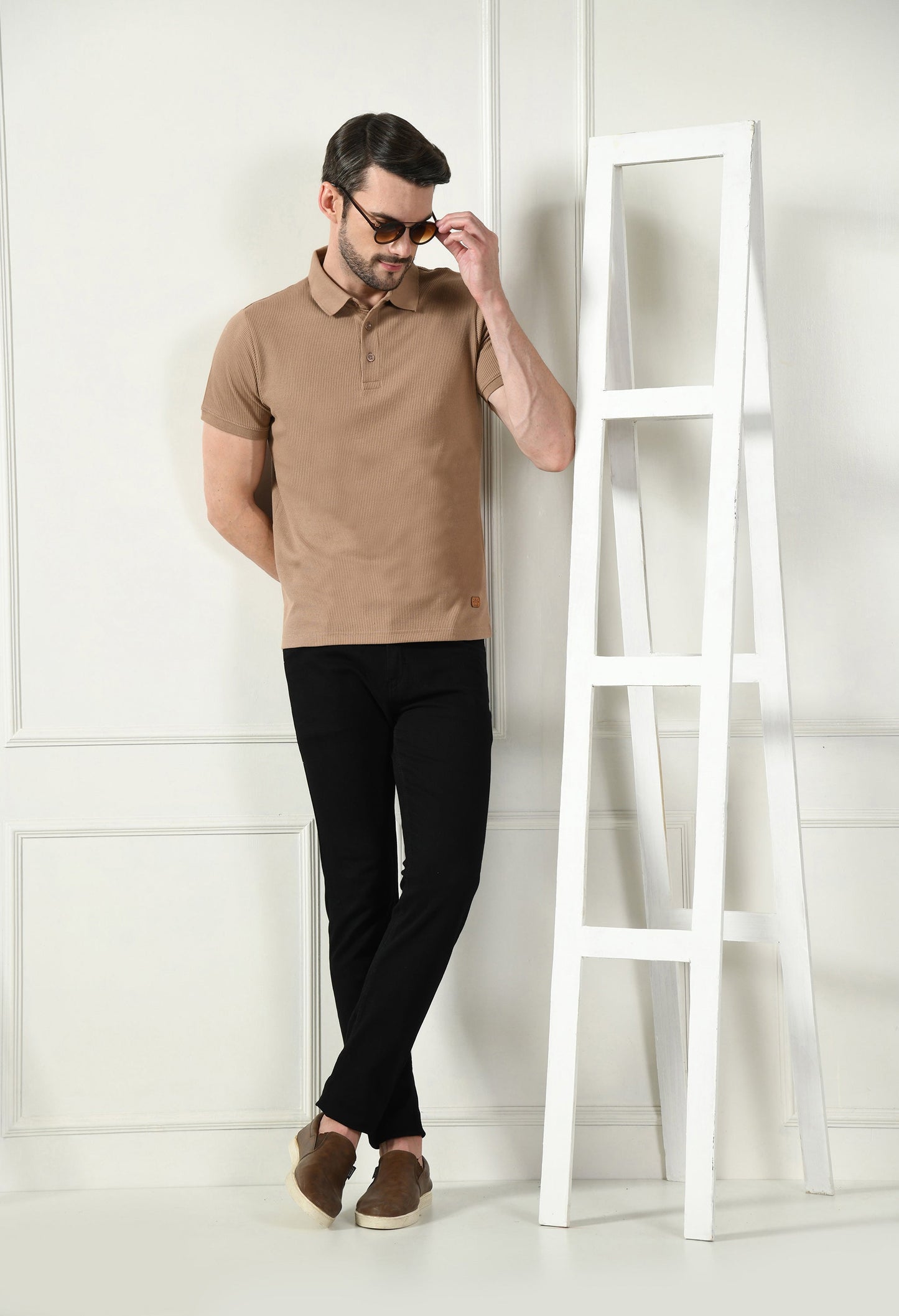 Arbour Men Polo Neck Solid Plain Half Sleeves T-Shirt