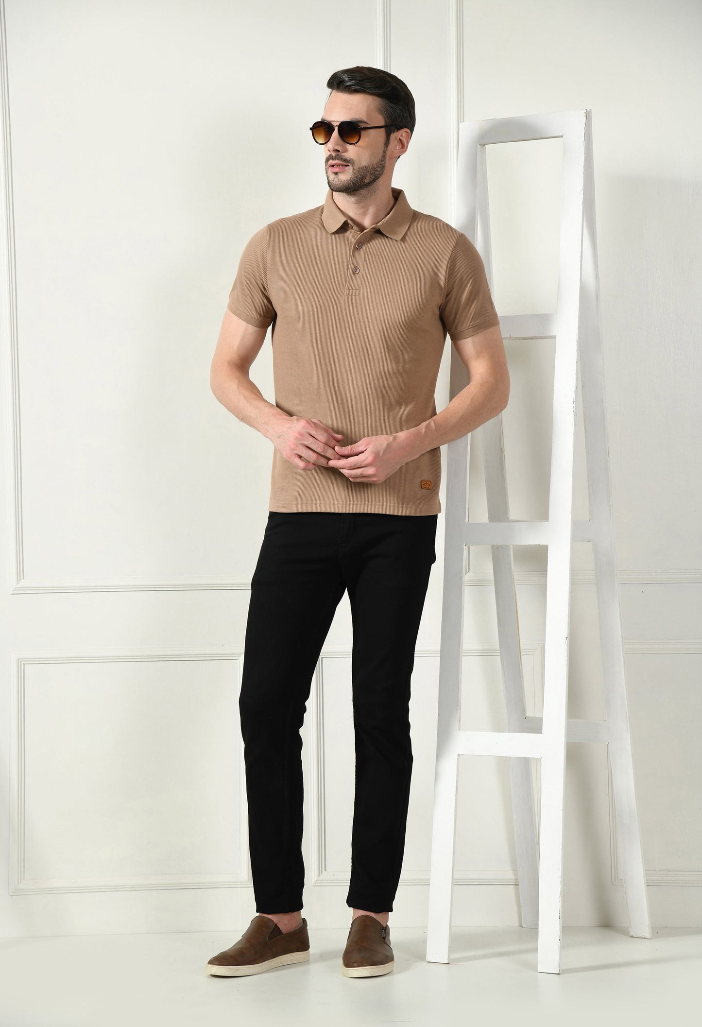 Arbour Men Polo Neck Solid Plain Half Sleeves T-Shirt