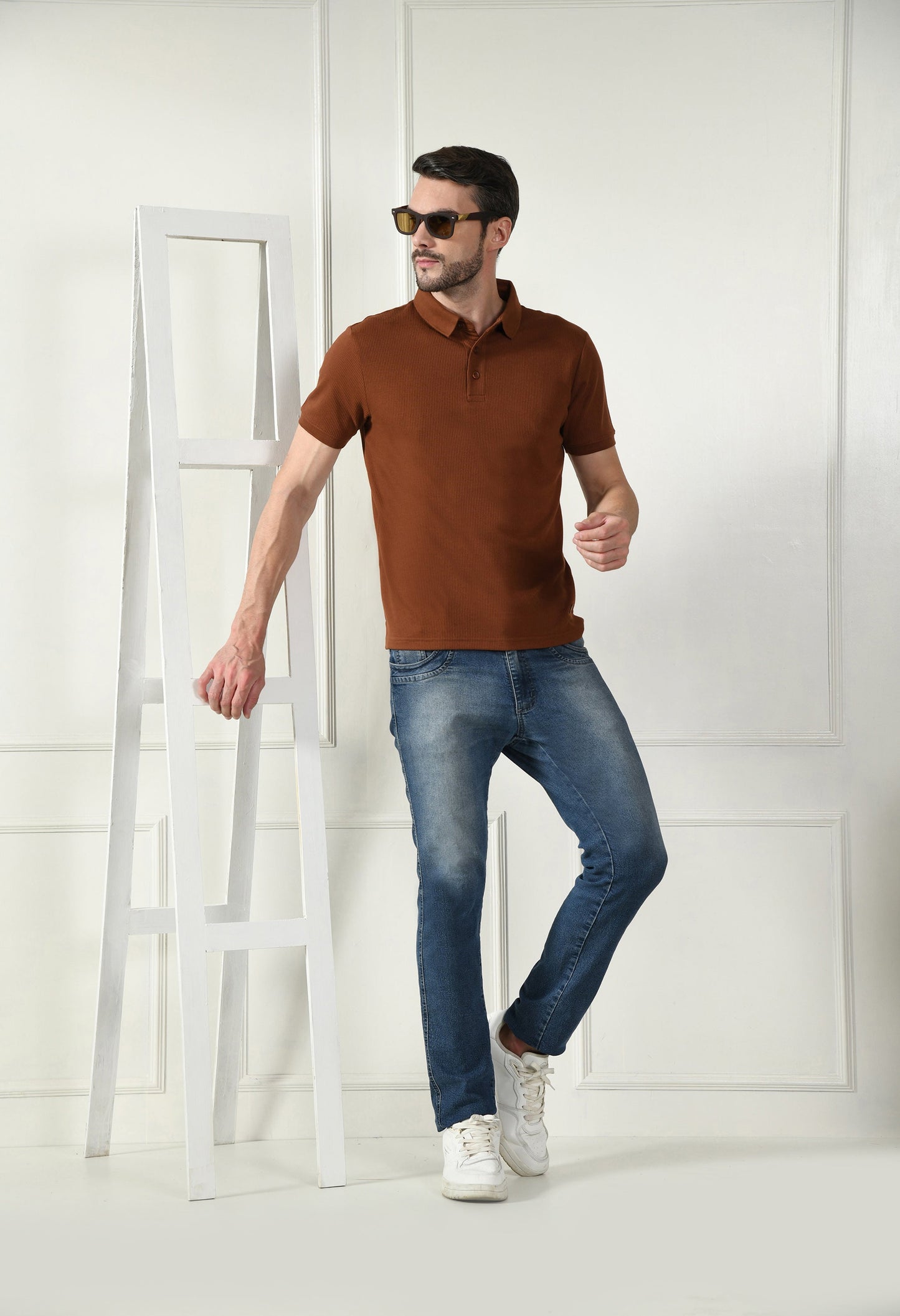 Arbour Men Polo Neck Solid Plain Half Sleeves T-Shirt