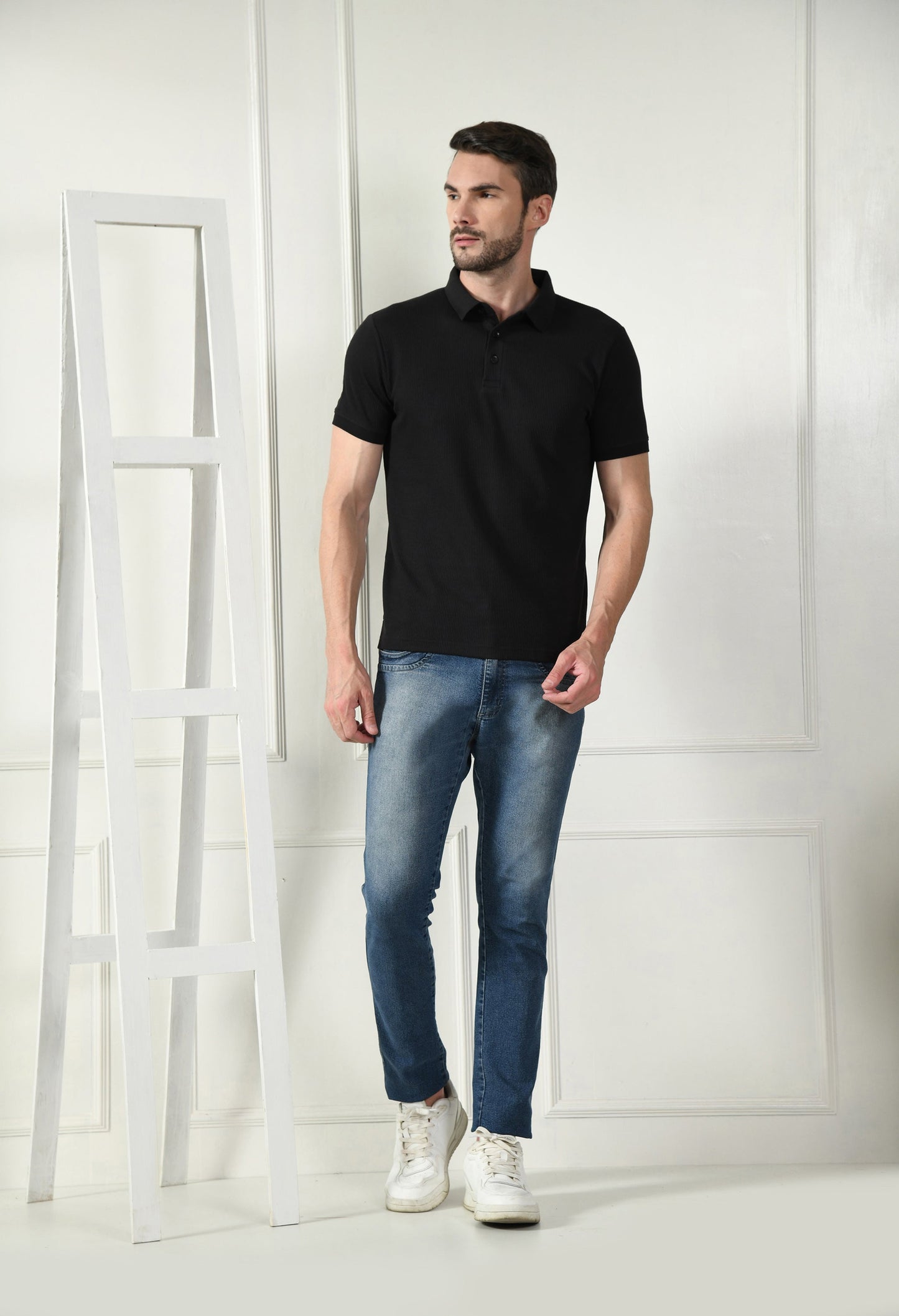 Arbour Men Polo Neck Solid Plain Half Sleeves T-Shirt