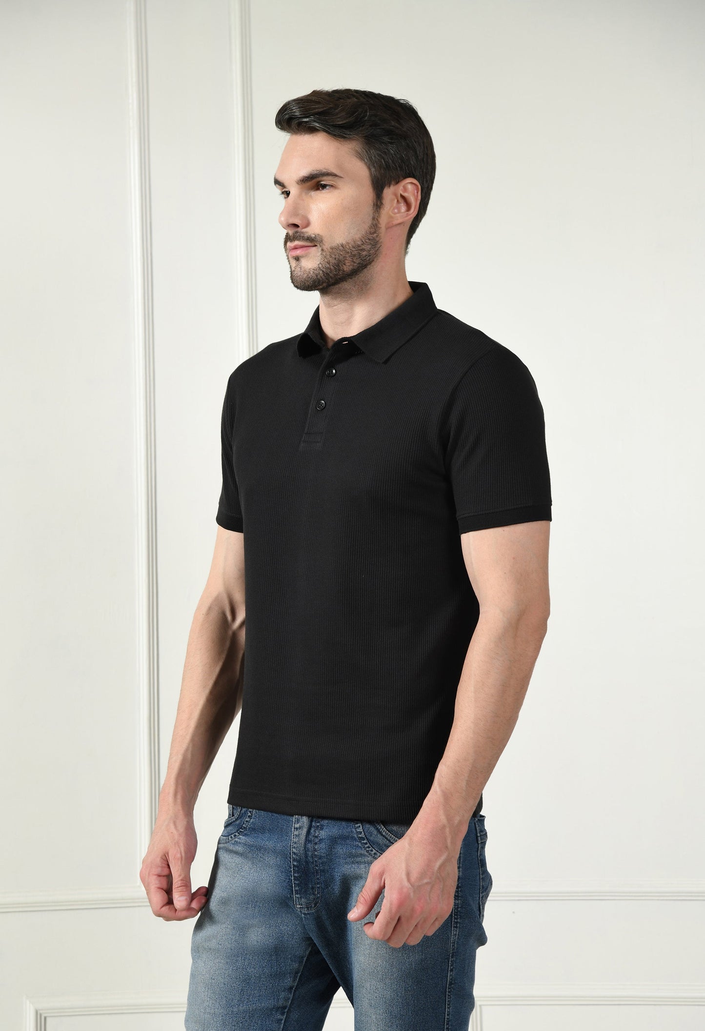 Arbour Men Polo Neck Solid Plain Half Sleeves T-Shirt