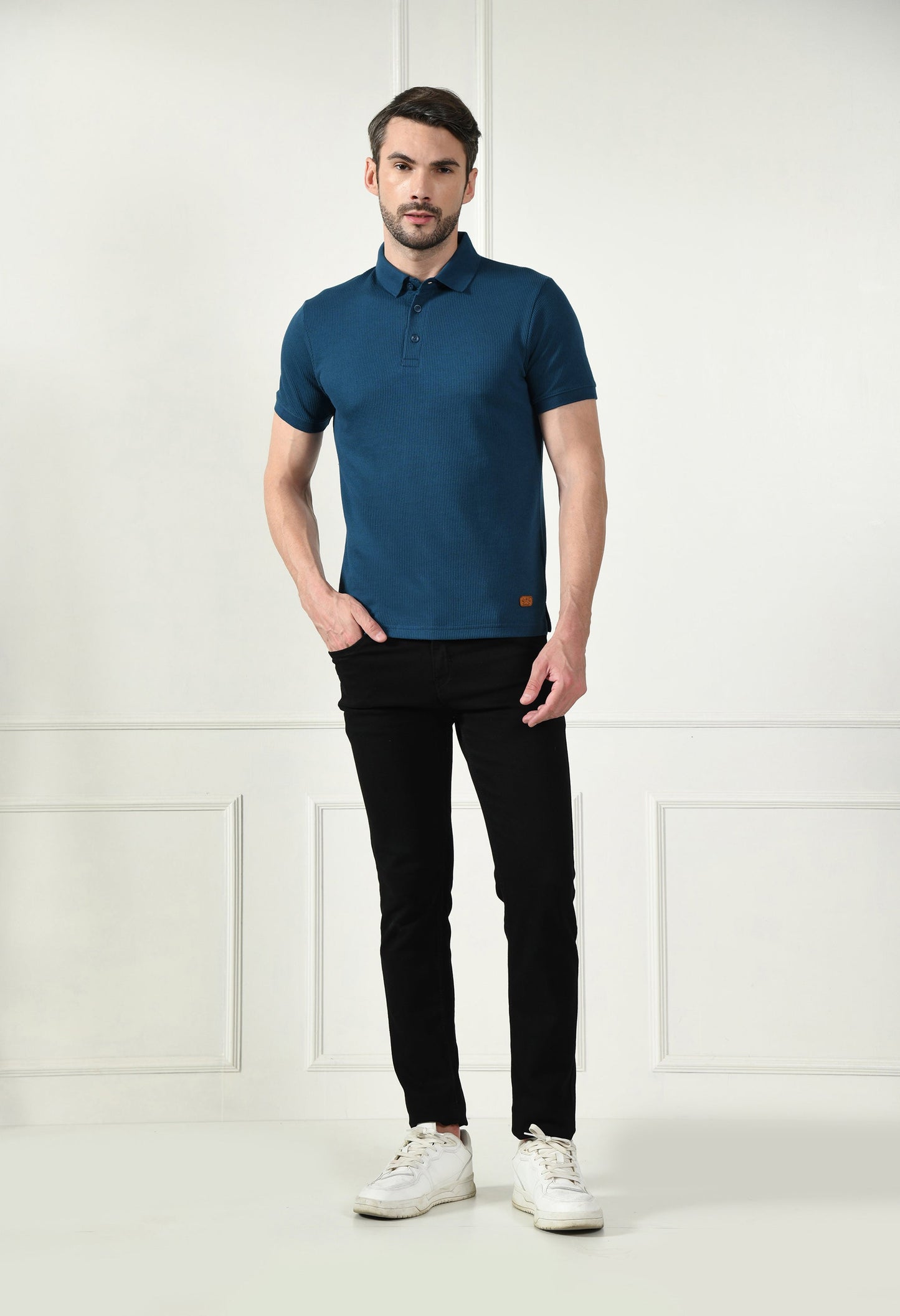 Arbour Men Polo Neck Solid Plain Half Sleeves T-Shirt