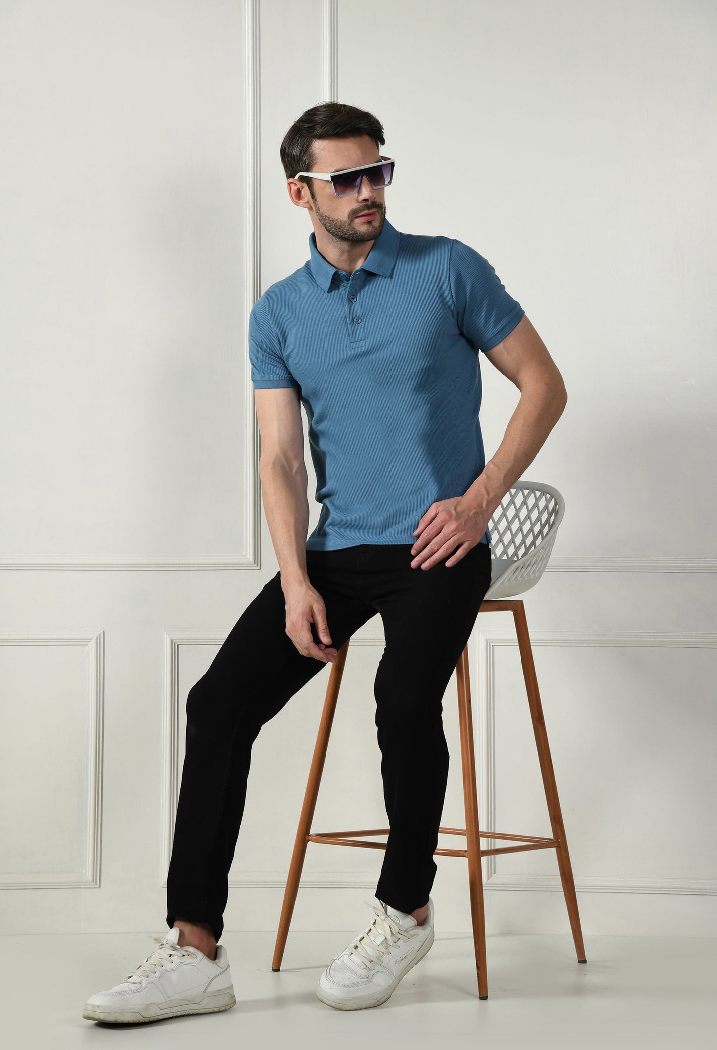 Arbour Men Polo Neck Solid Plain Half Sleeves T-Shirt