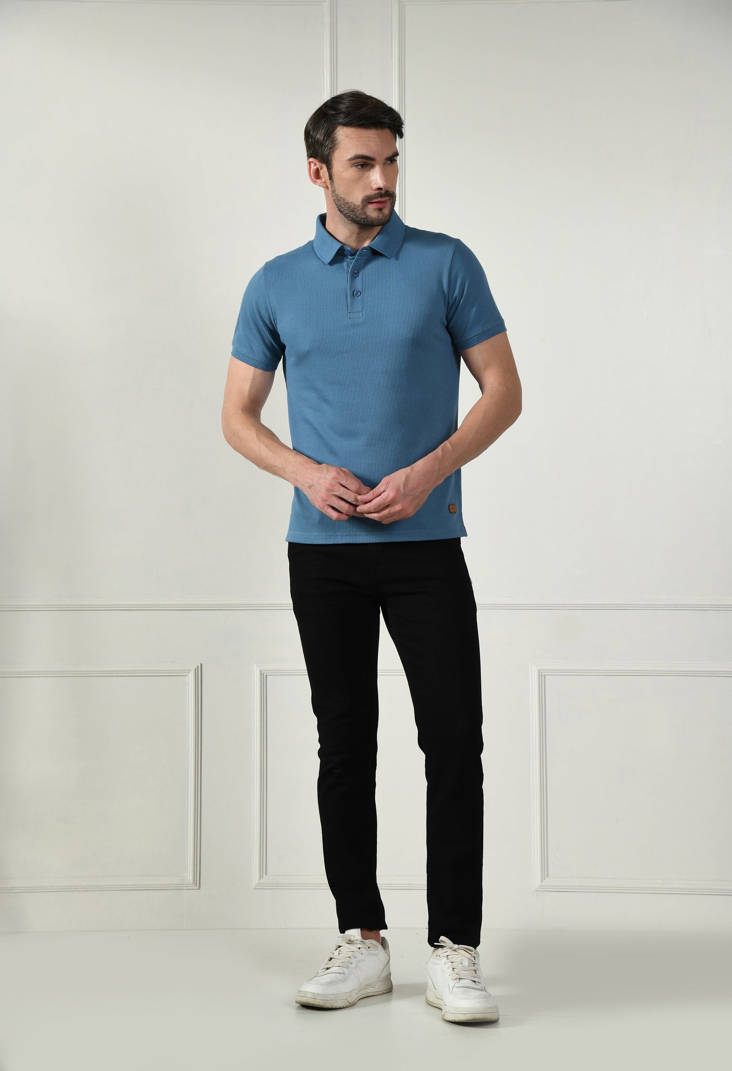 Arbour Men Polo Neck Solid Plain Half Sleeves T-Shirt