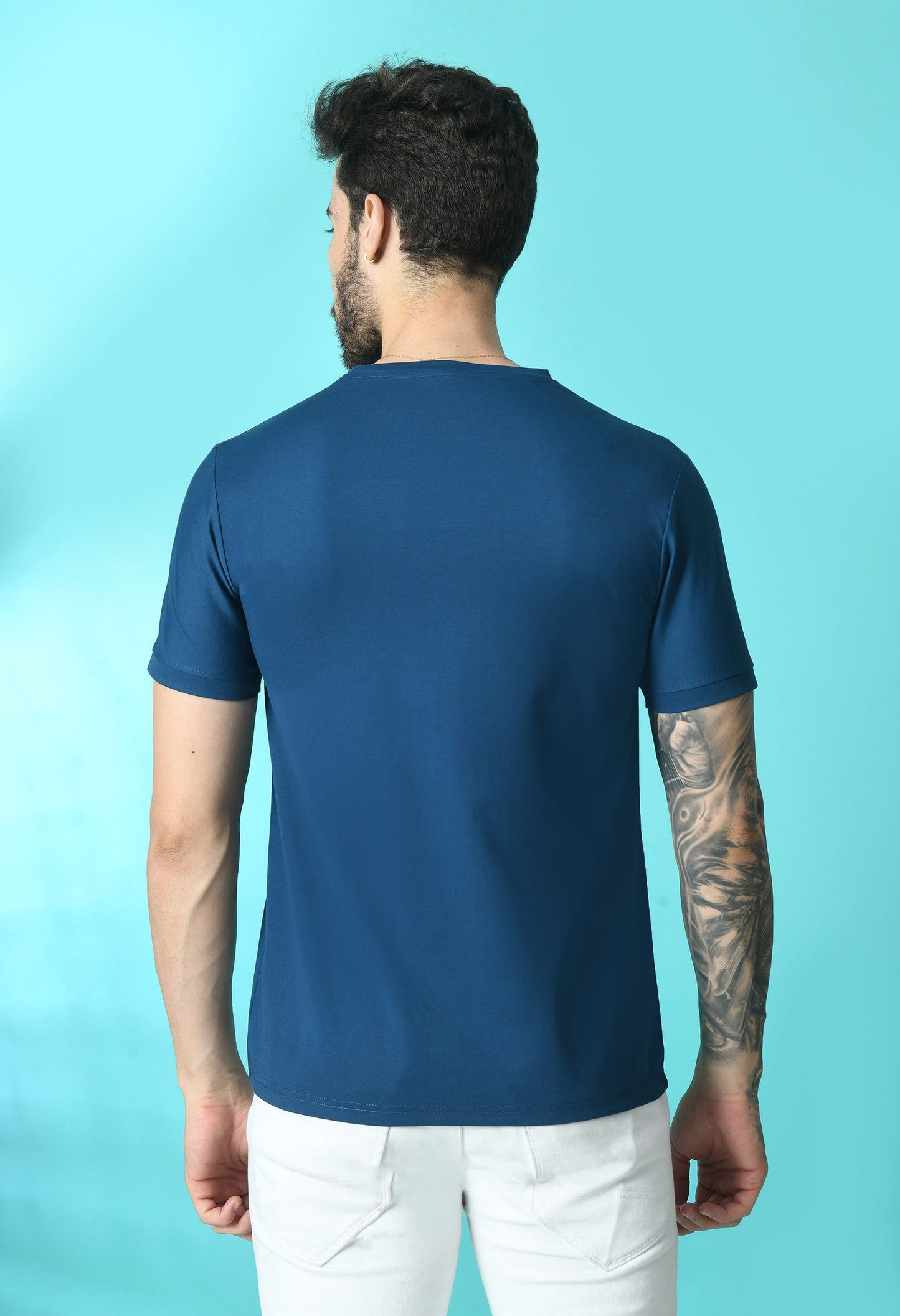 Arbour Men Round Neck Slim Fit Solid Half Sleeves T-Shirt