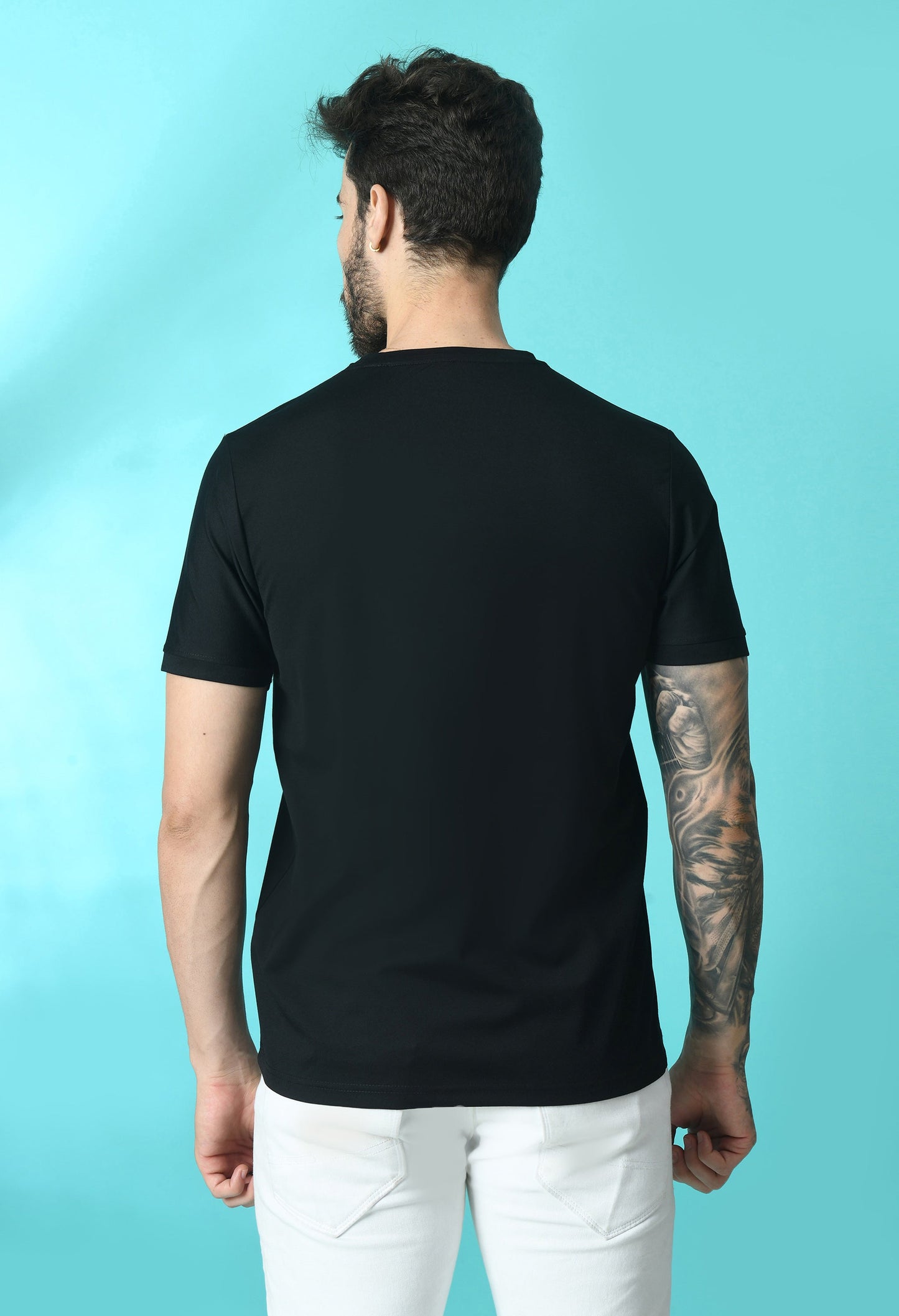 Arbour Men Round Neck Slim Fit Solid Half Sleeves T-Shirt