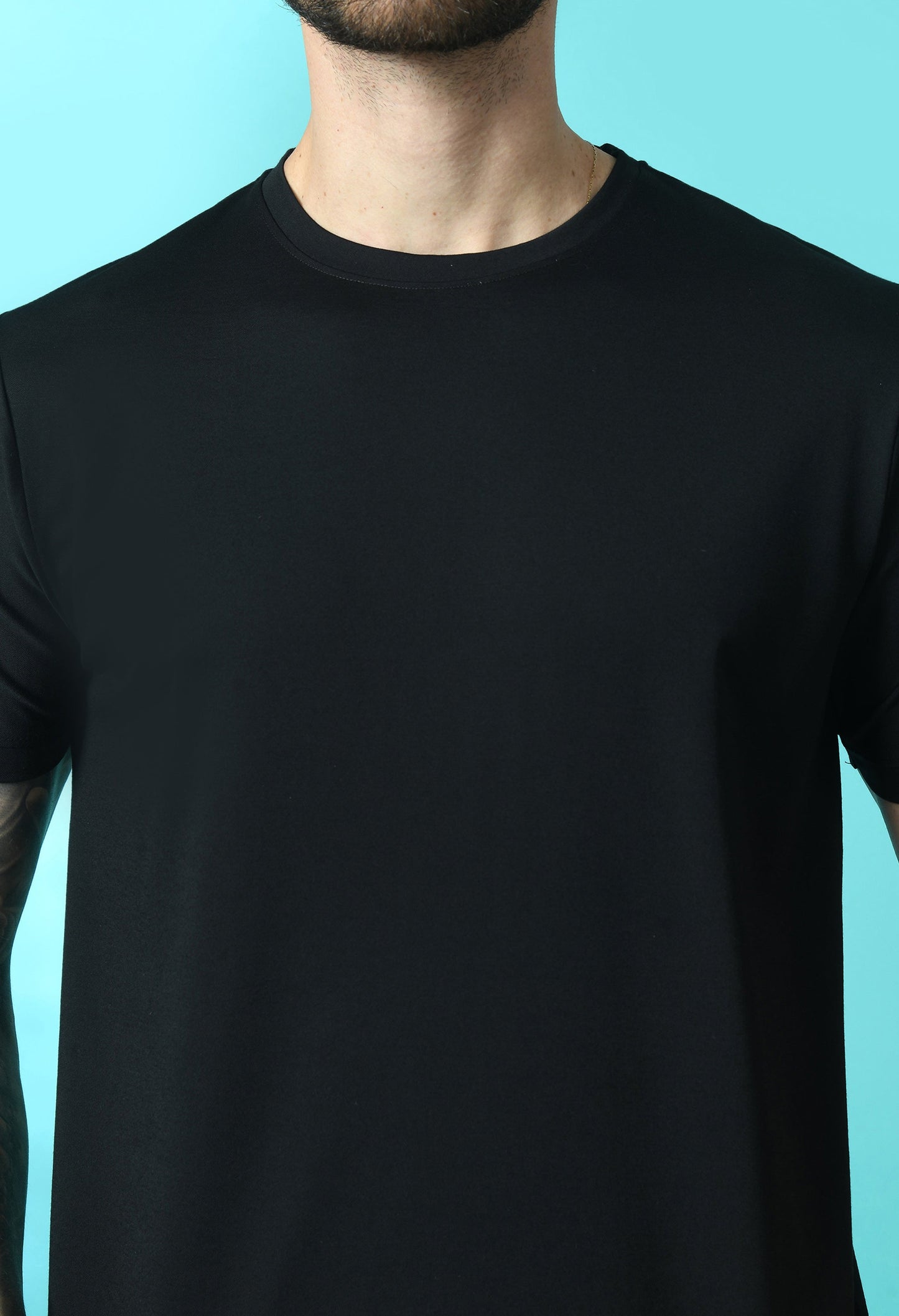 Arbour Men Round Neck Slim Fit Solid Half Sleeves T-Shirt