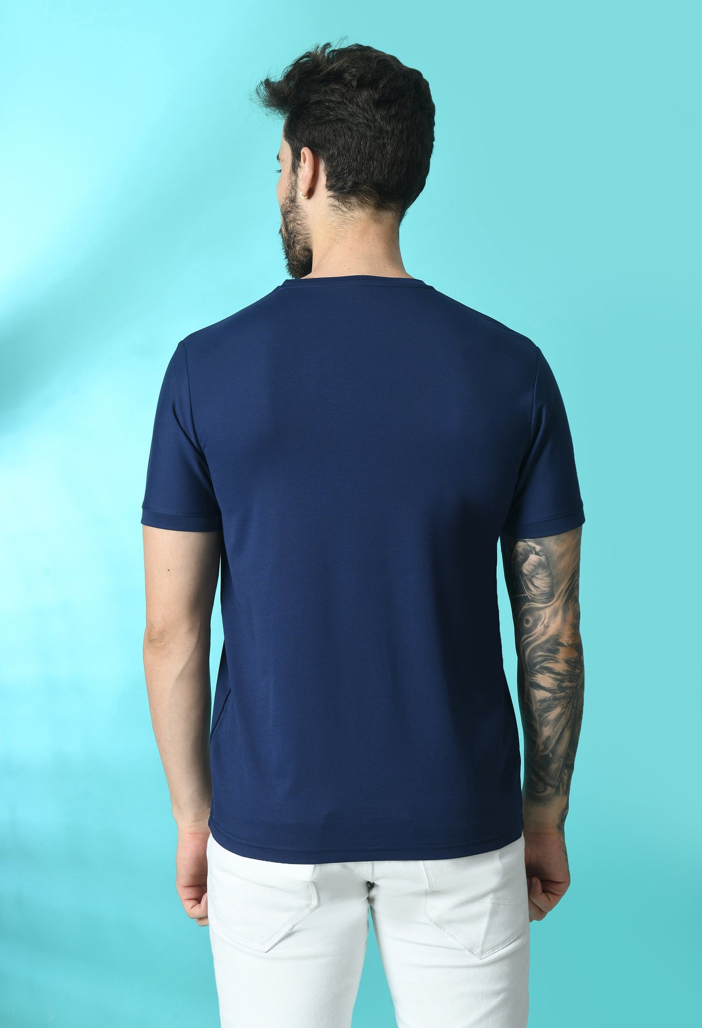 Arbour Men Round Neck Slim Fit Solid Half Sleeves T-Shirt