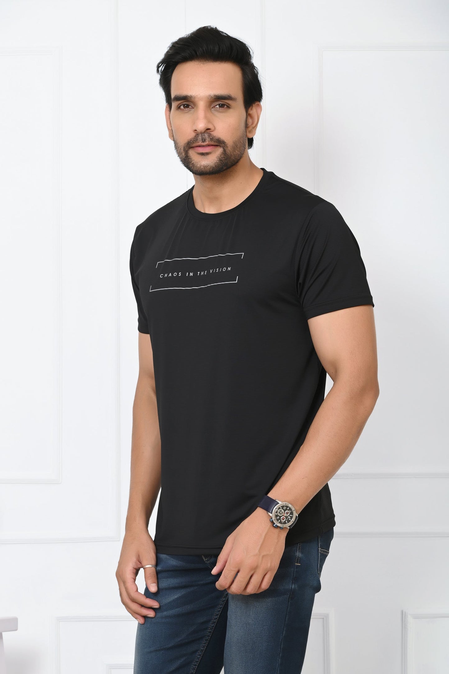 Arbour Men Round Neck Slim Fit Half Sleeves T-Shirt