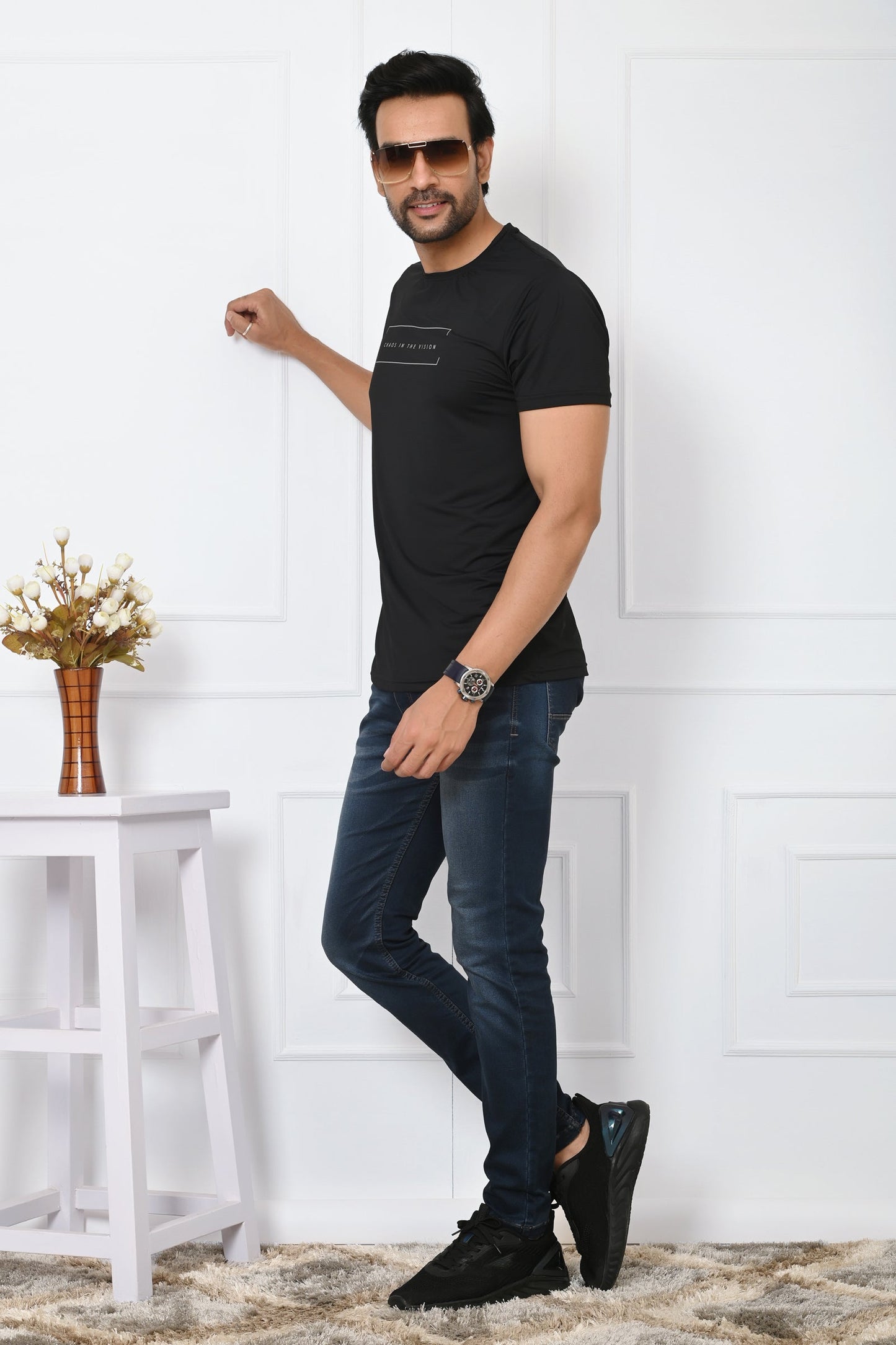 Arbour Men Round Neck Slim Fit Half Sleeves T-Shirt