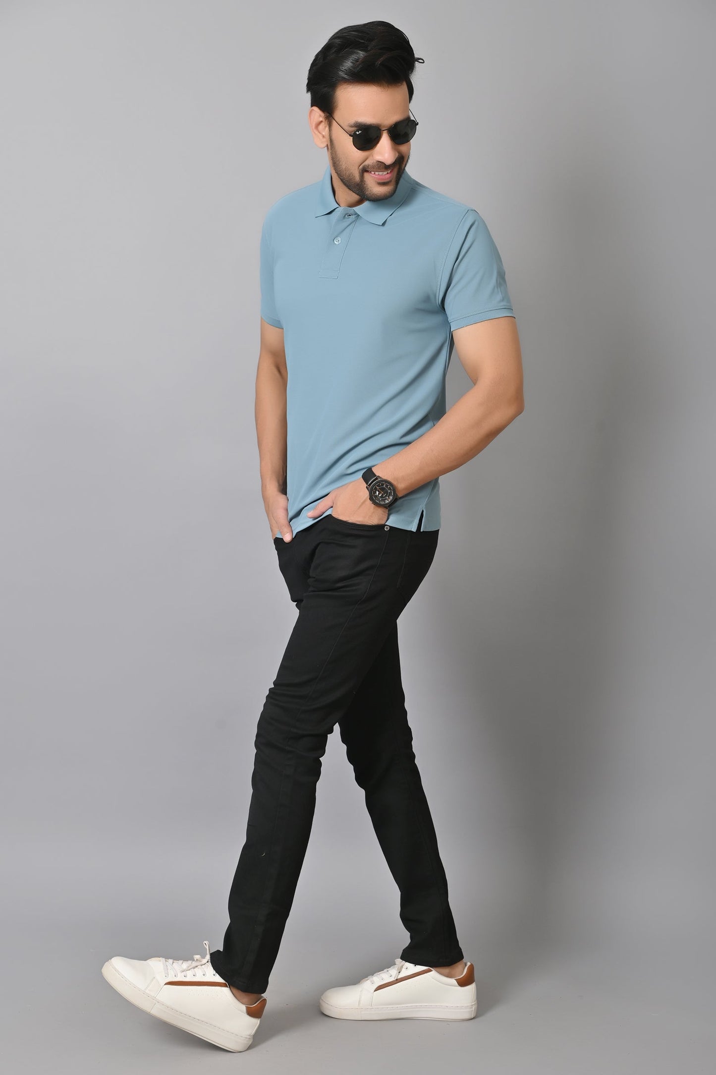 Arbour Men Polo Neck Solid Half Sleeves T-Shirt