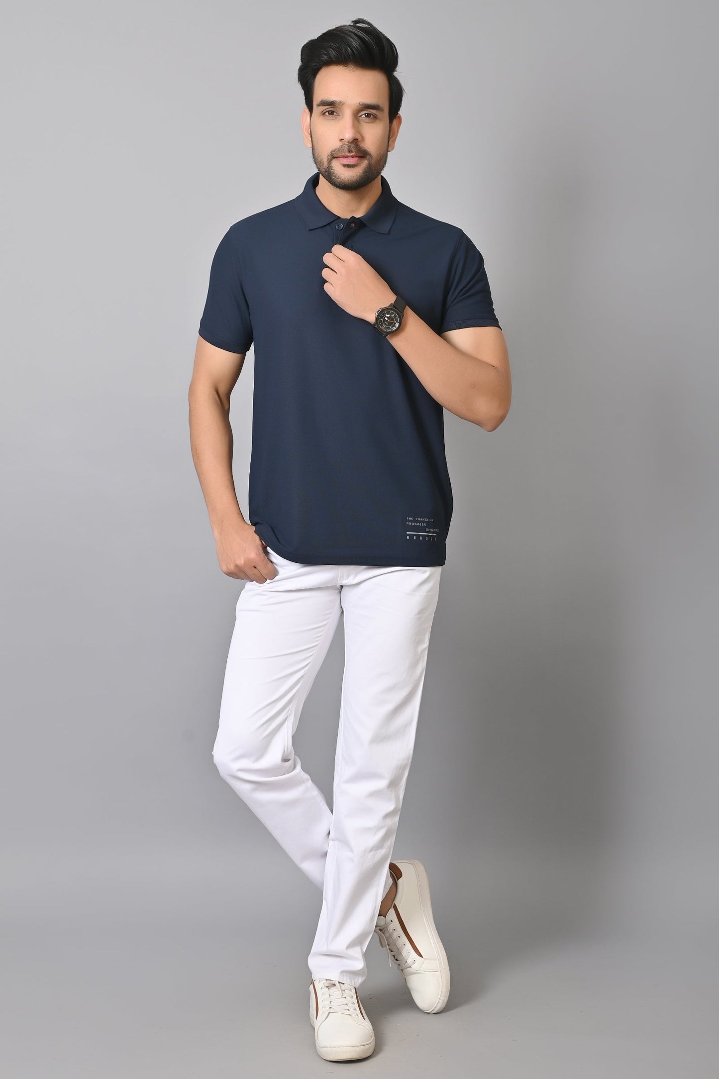 Arbour Men Polo Neck Solid Half Sleeves T-Shirt