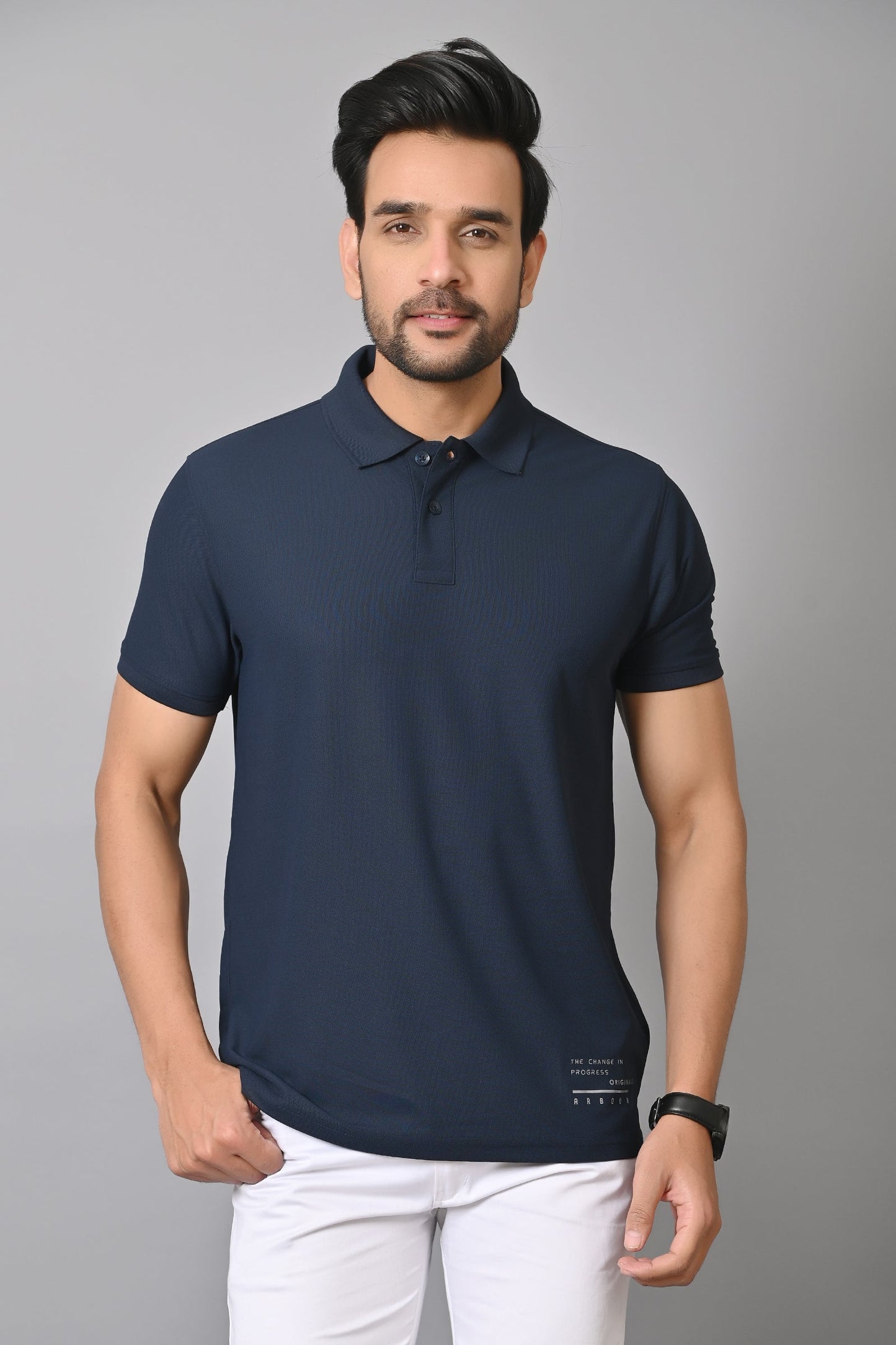 Arbour Men Polo Neck Solid Half Sleeves T-Shirt