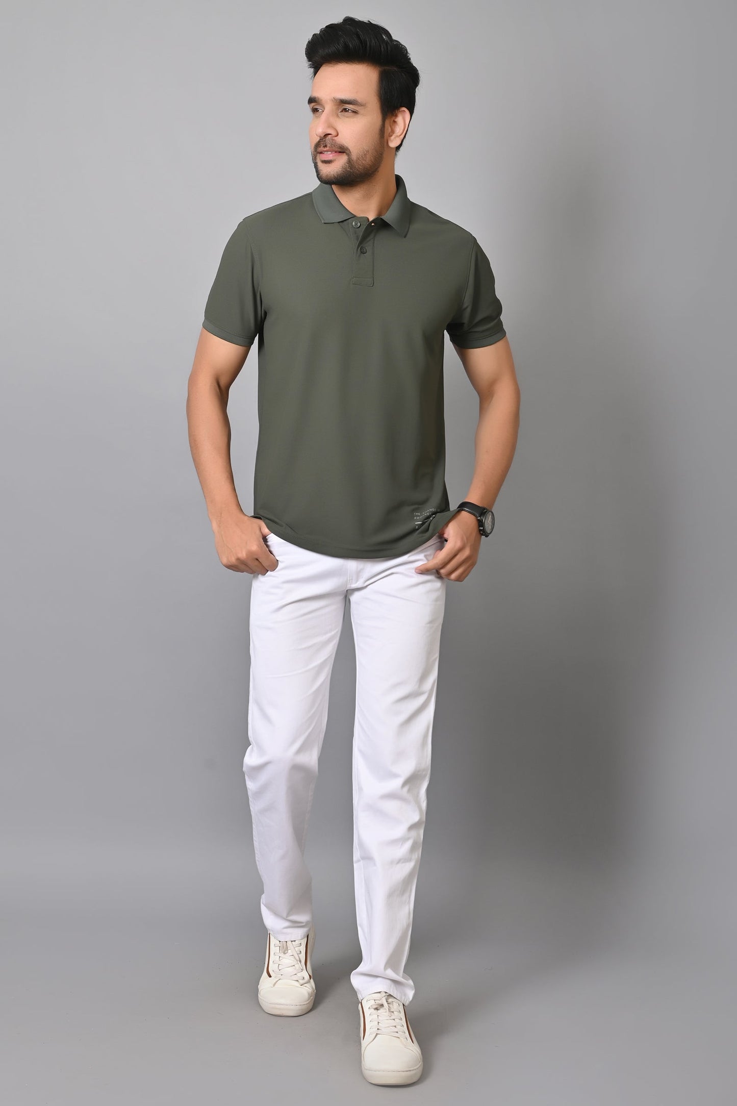 Arbour Men Polo Neck Solid Half Sleeves T-Shirt