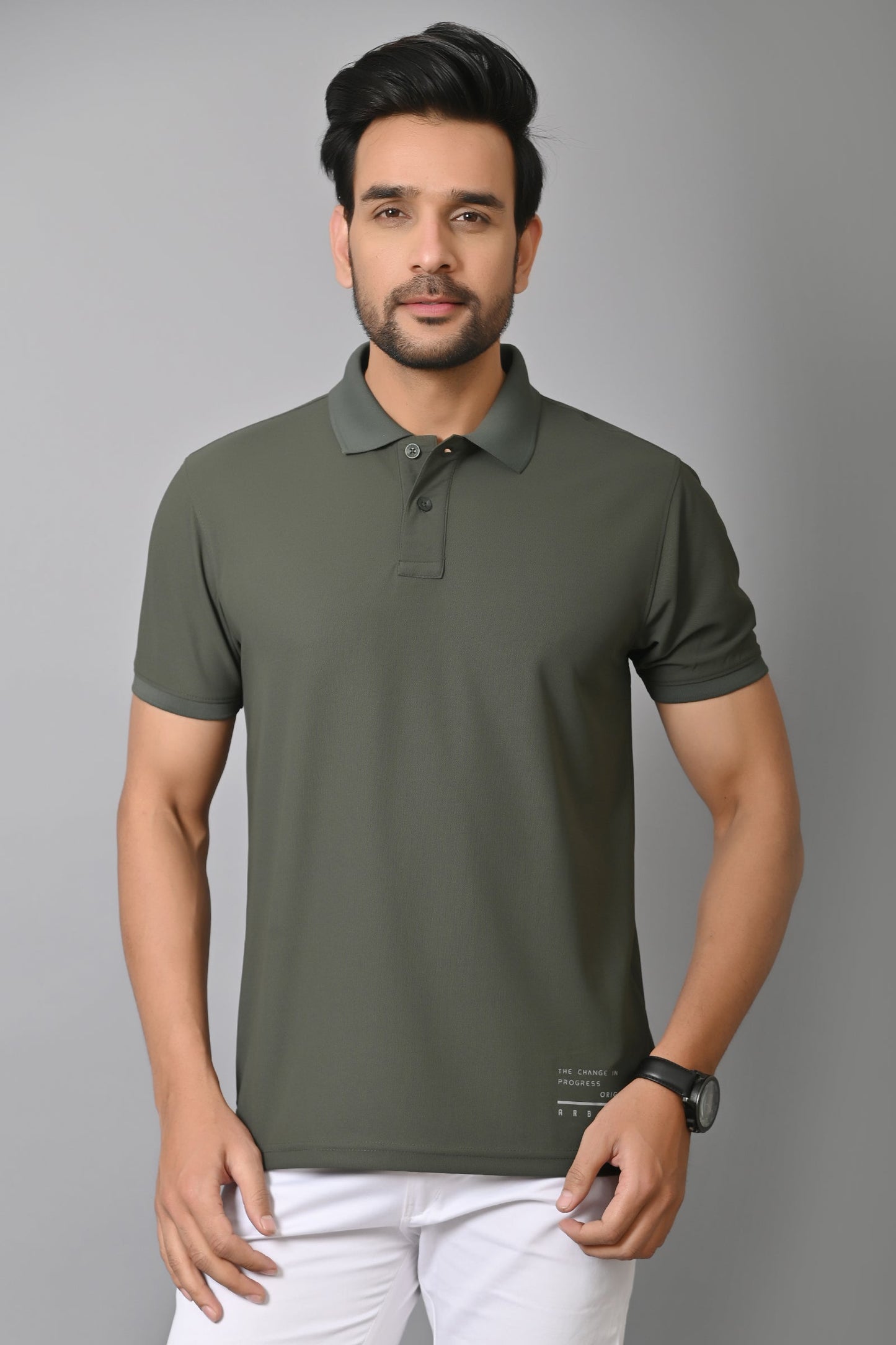 Arbour Men Polo Neck Solid Half Sleeves T-Shirt