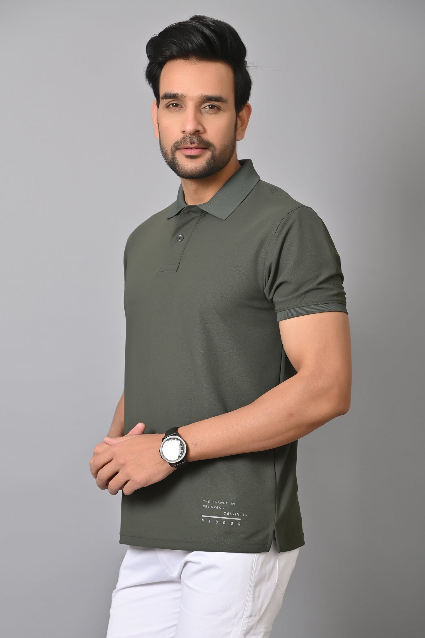 Arbour Men Polo Neck Solid Half Sleeves T-Shirt