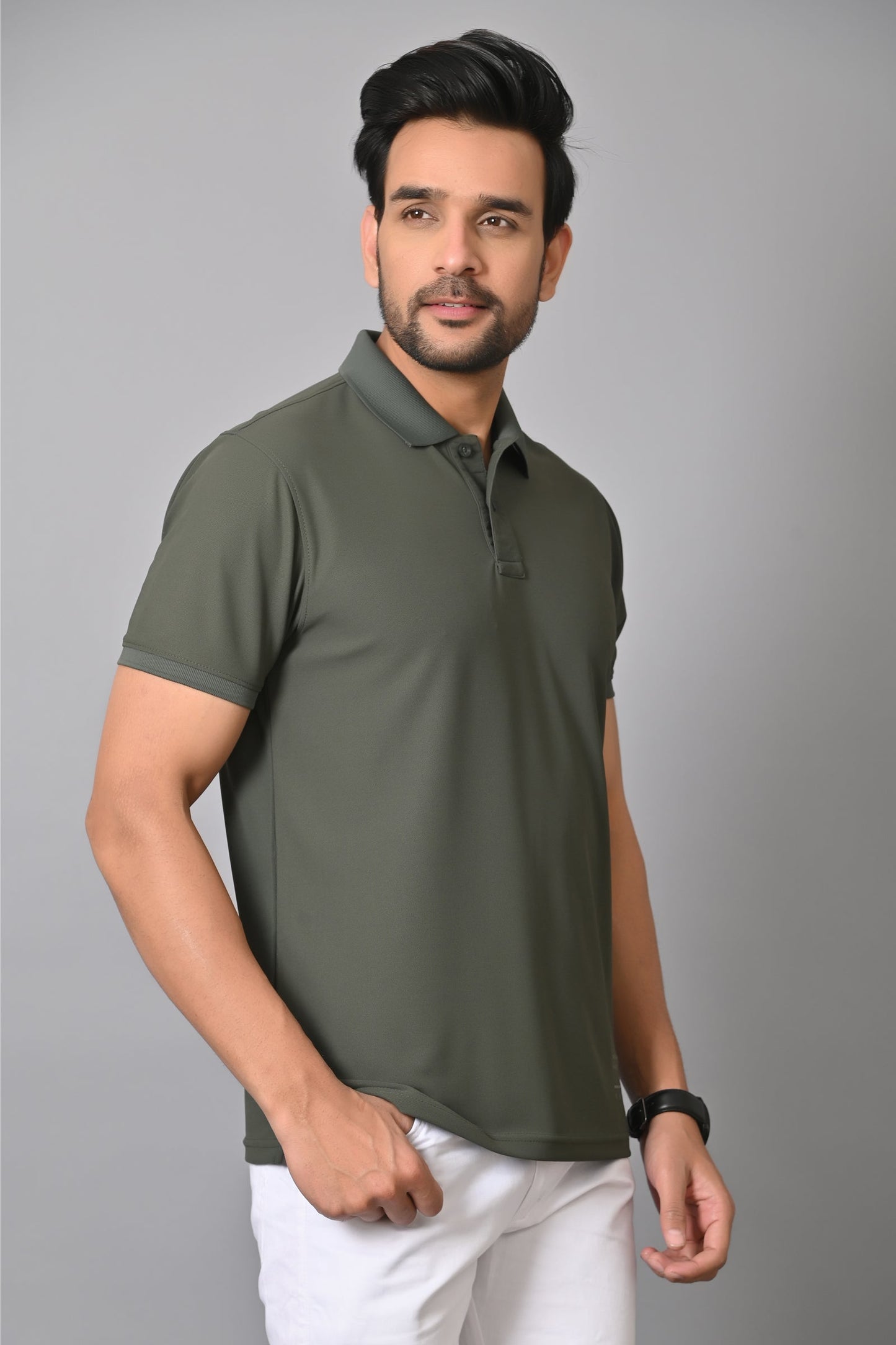 Arbour Men Polo Neck Solid Half Sleeves T-Shirt