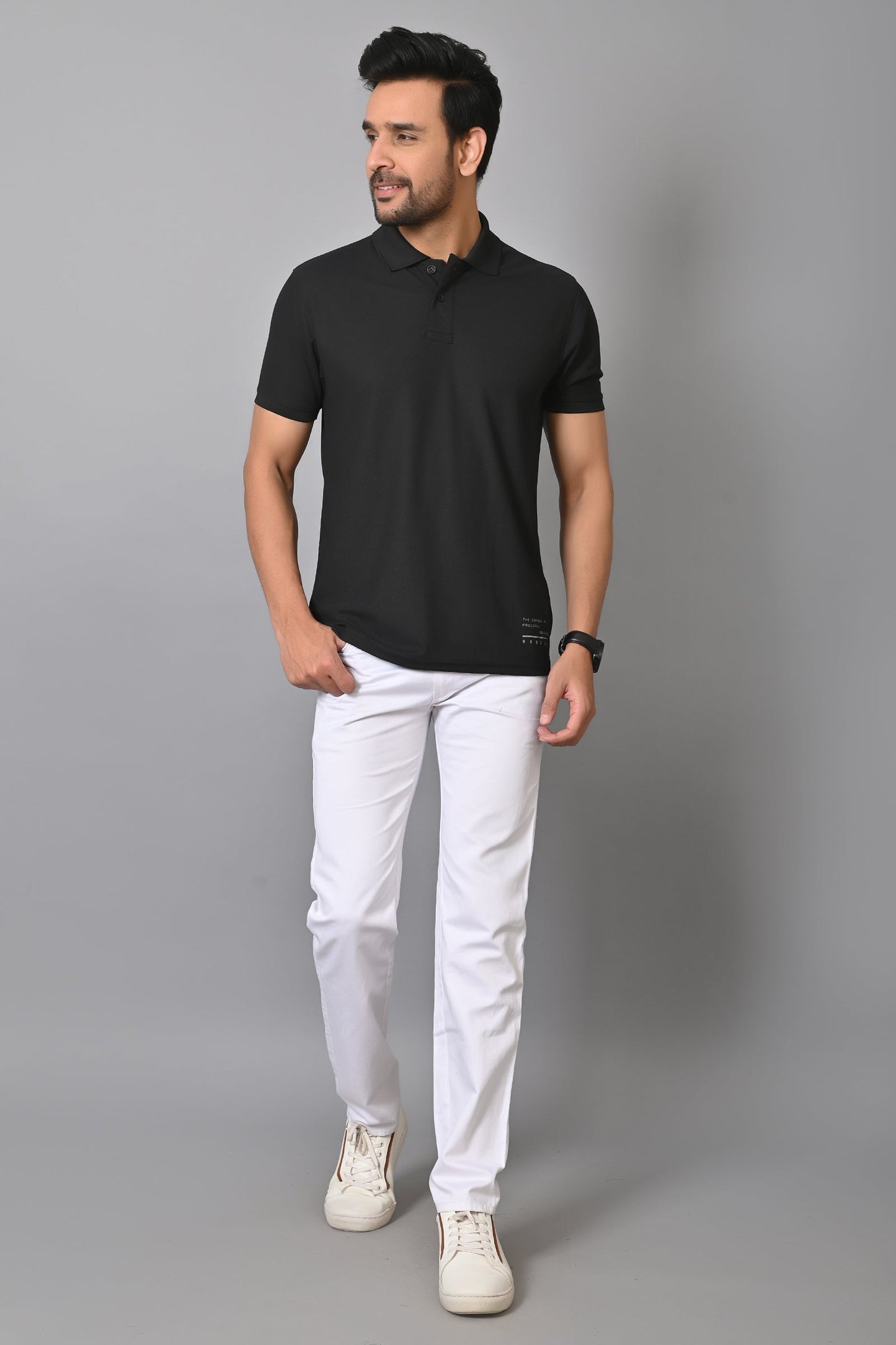 Arbour Men Polo Neck Solid Half Sleeves T-Shirt