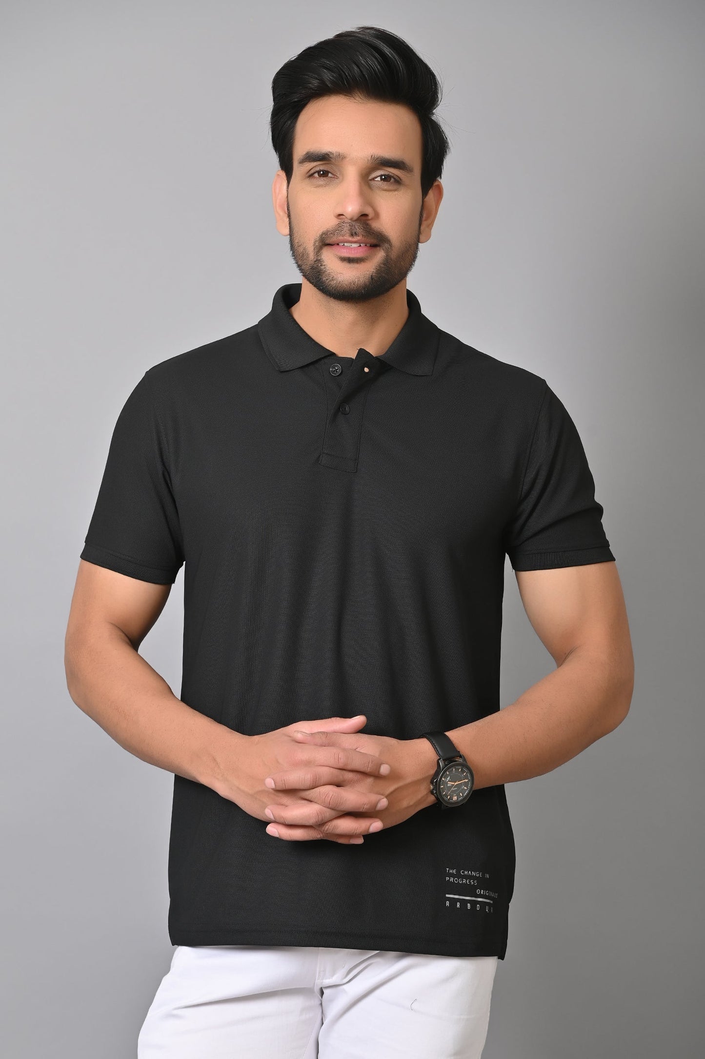 Arbour Men Polo Neck Solid Half Sleeves T-Shirt