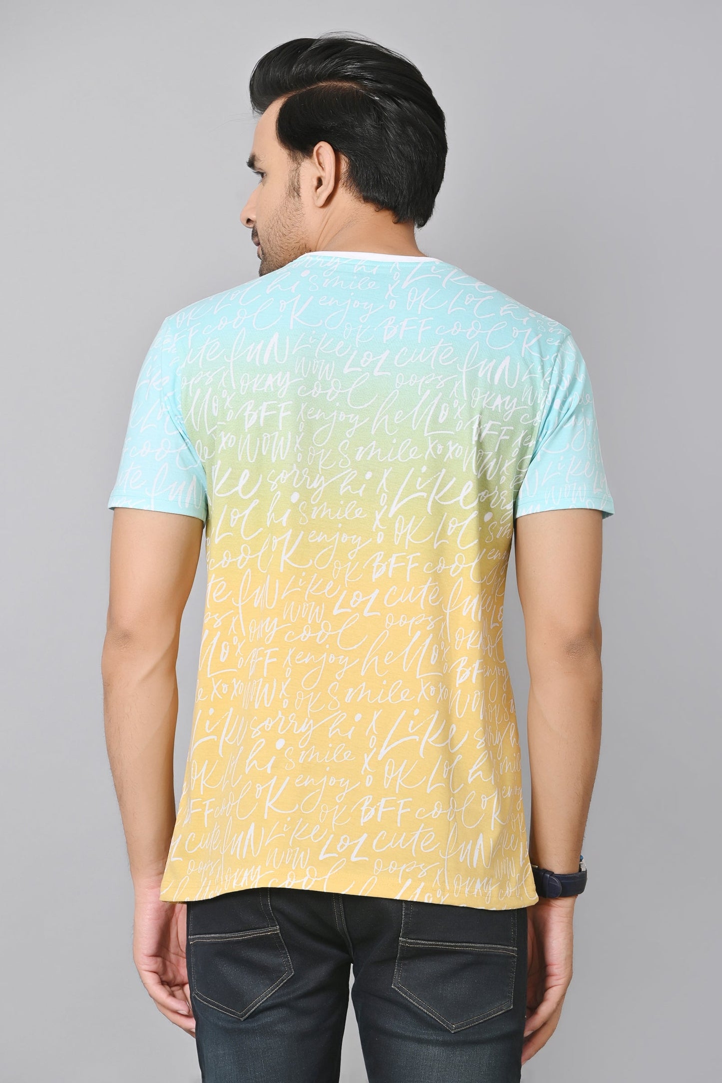 Arbour Men Printed Round Neck Cotton Blend Multicolor T-Shirt