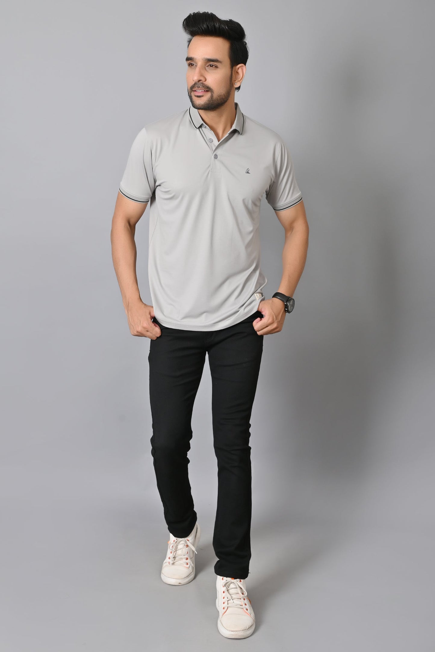 Arbour Men Polo Neck Solid Half Sleeves T-Shirt