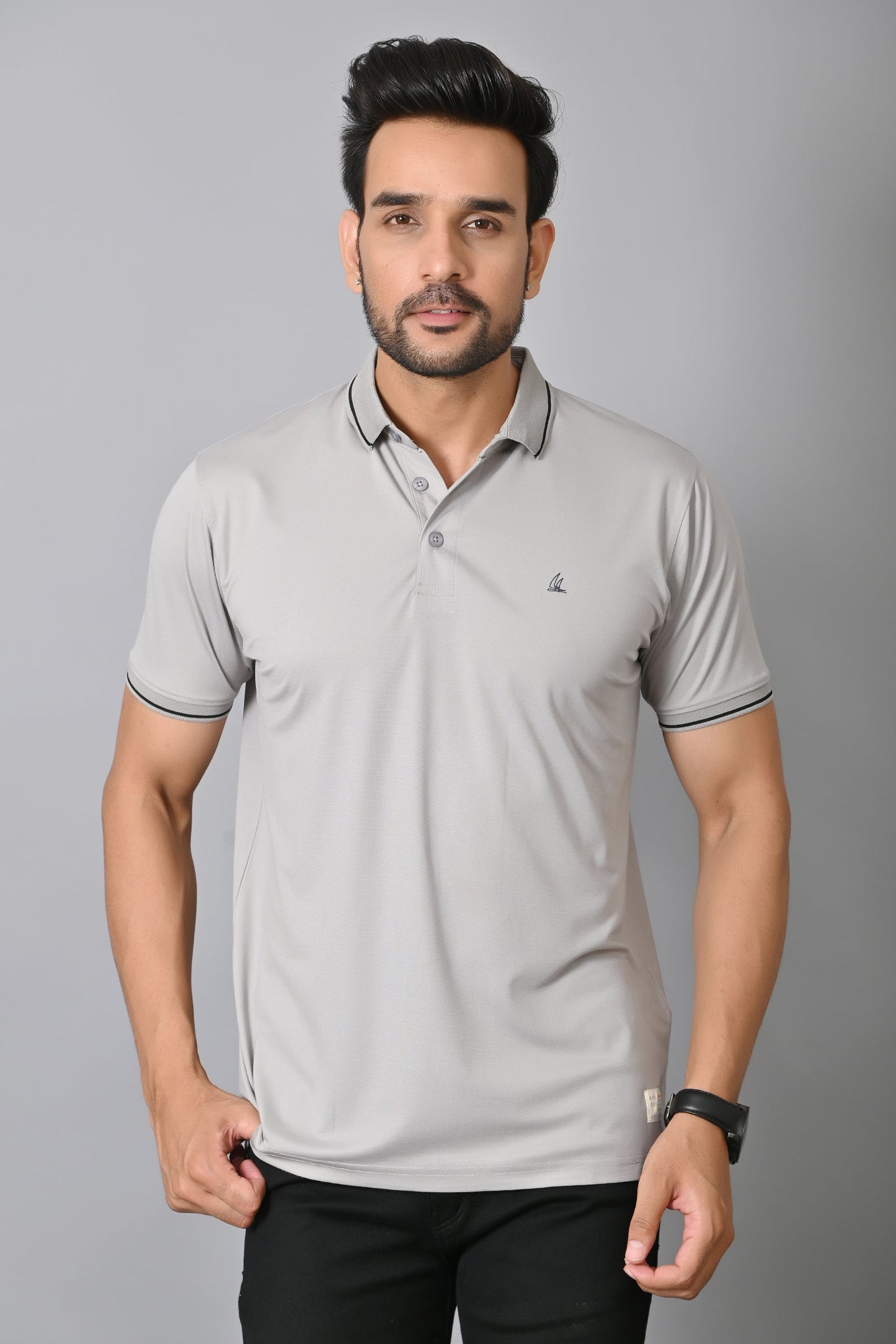 Arbour Men Polo Neck Solid Half Sleeves T-Shirt