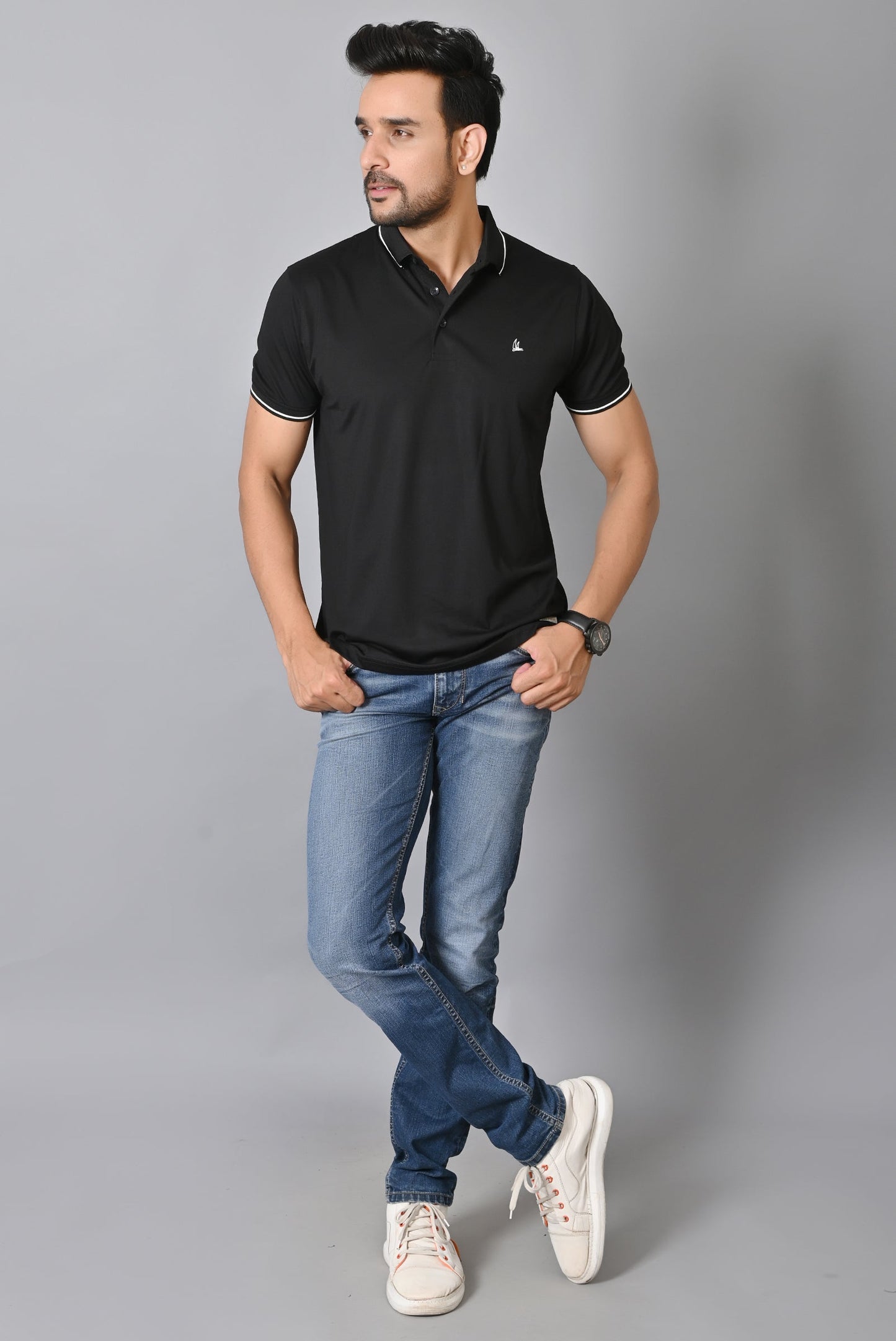 Arbour Men Polo Neck Solid Half Sleeves T-Shirt