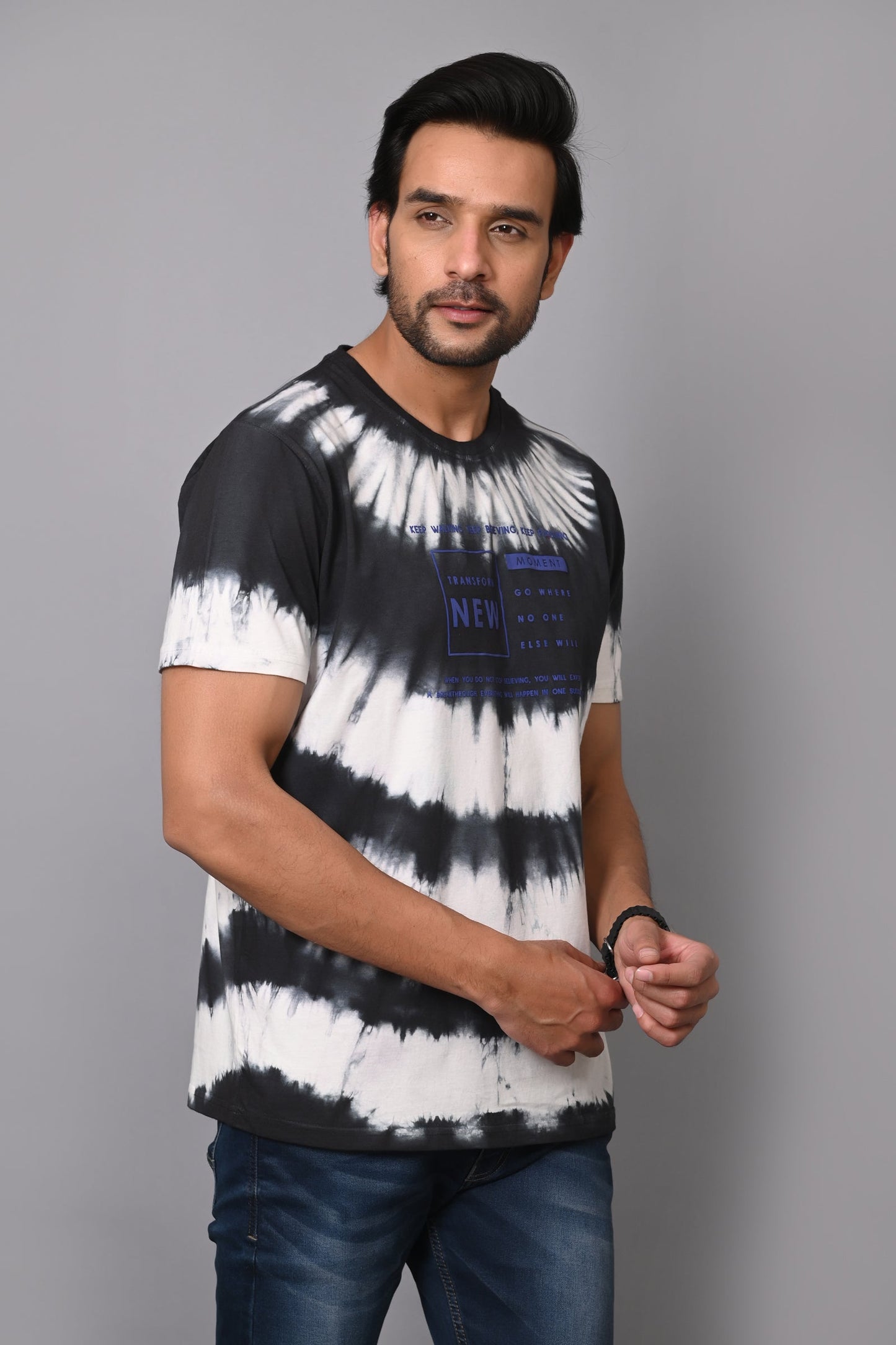 Arbour Men Printed Round Neck Cotton Blend Multicolor T-Shirt