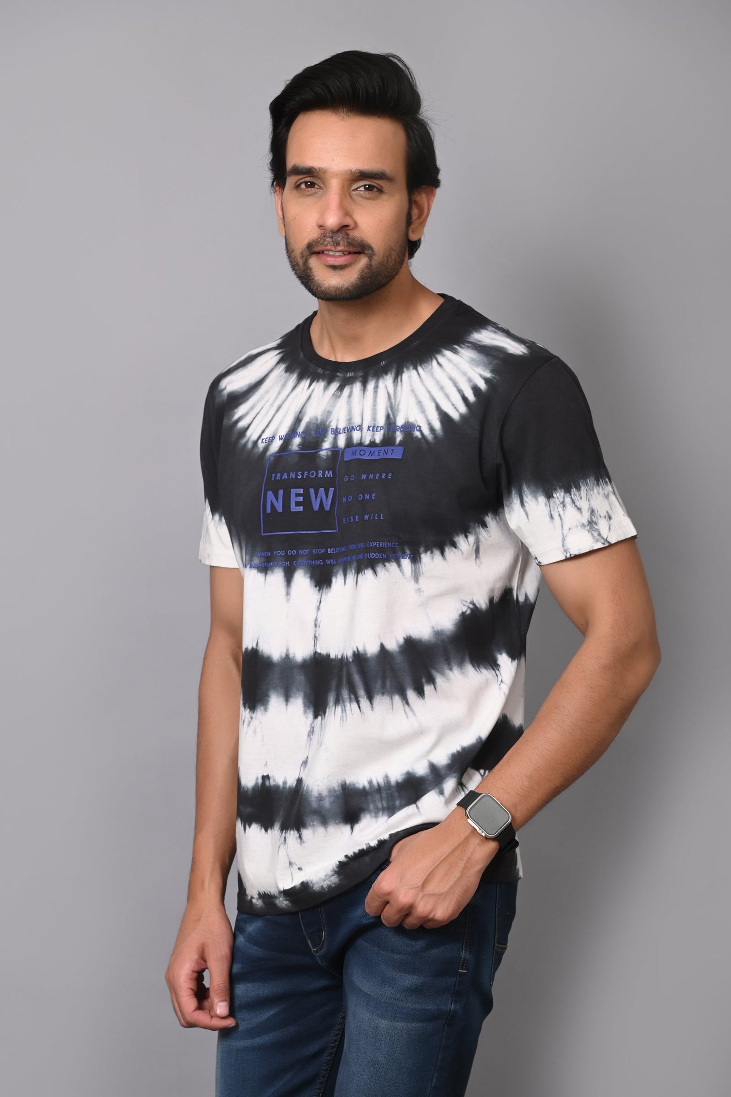 Arbour Men Printed Round Neck Cotton Blend Multicolor T-Shirt