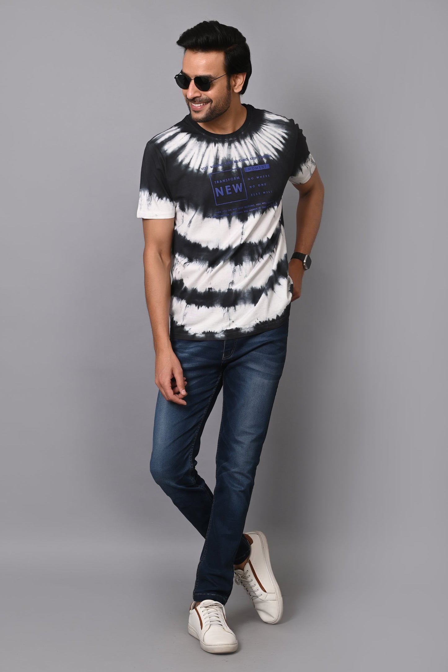 Arbour Men Printed Round Neck Cotton Blend Multicolor T-Shirt