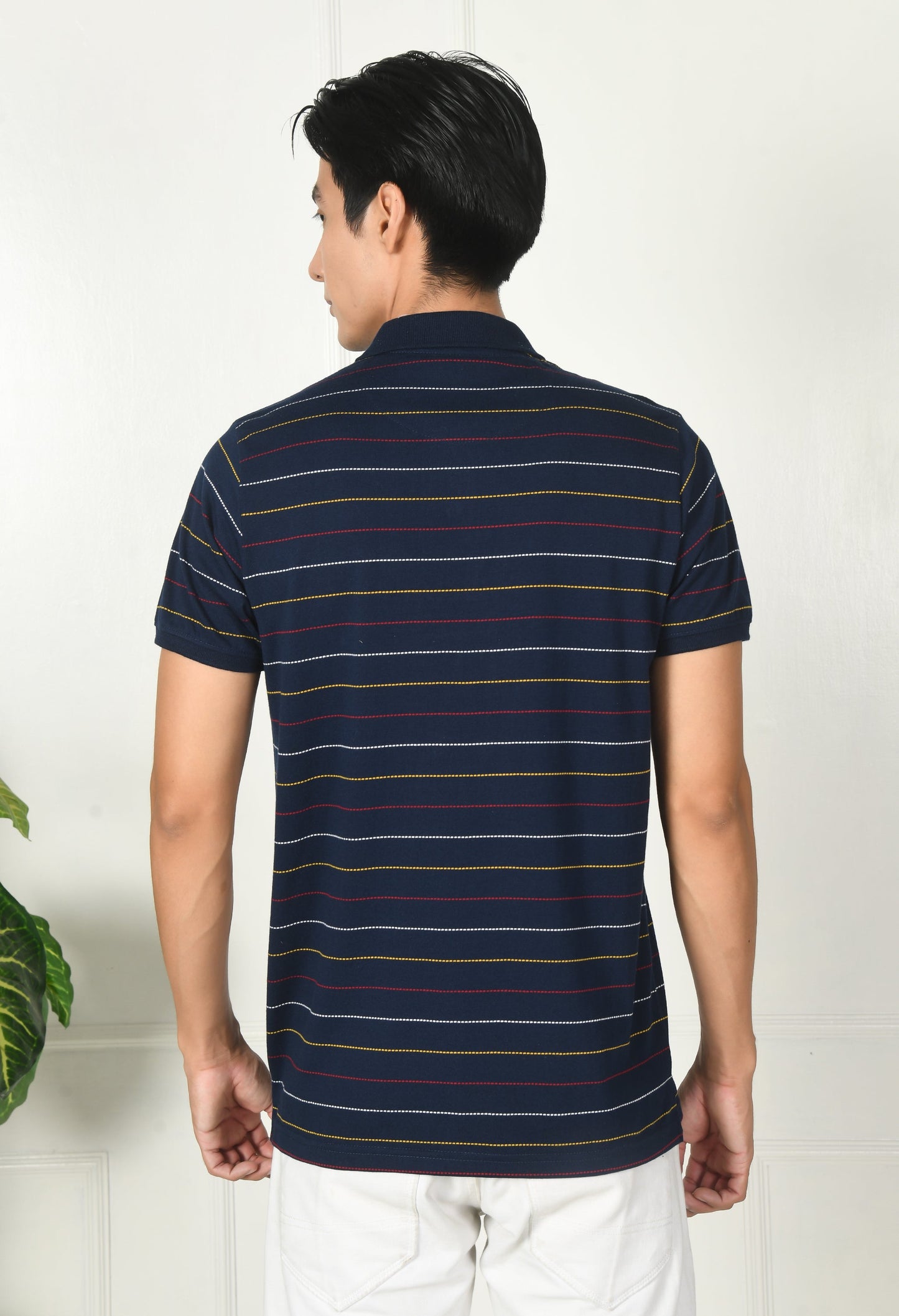 Arbour Men Polo Neck Stripes Pocket Half sleeves T-Shirt