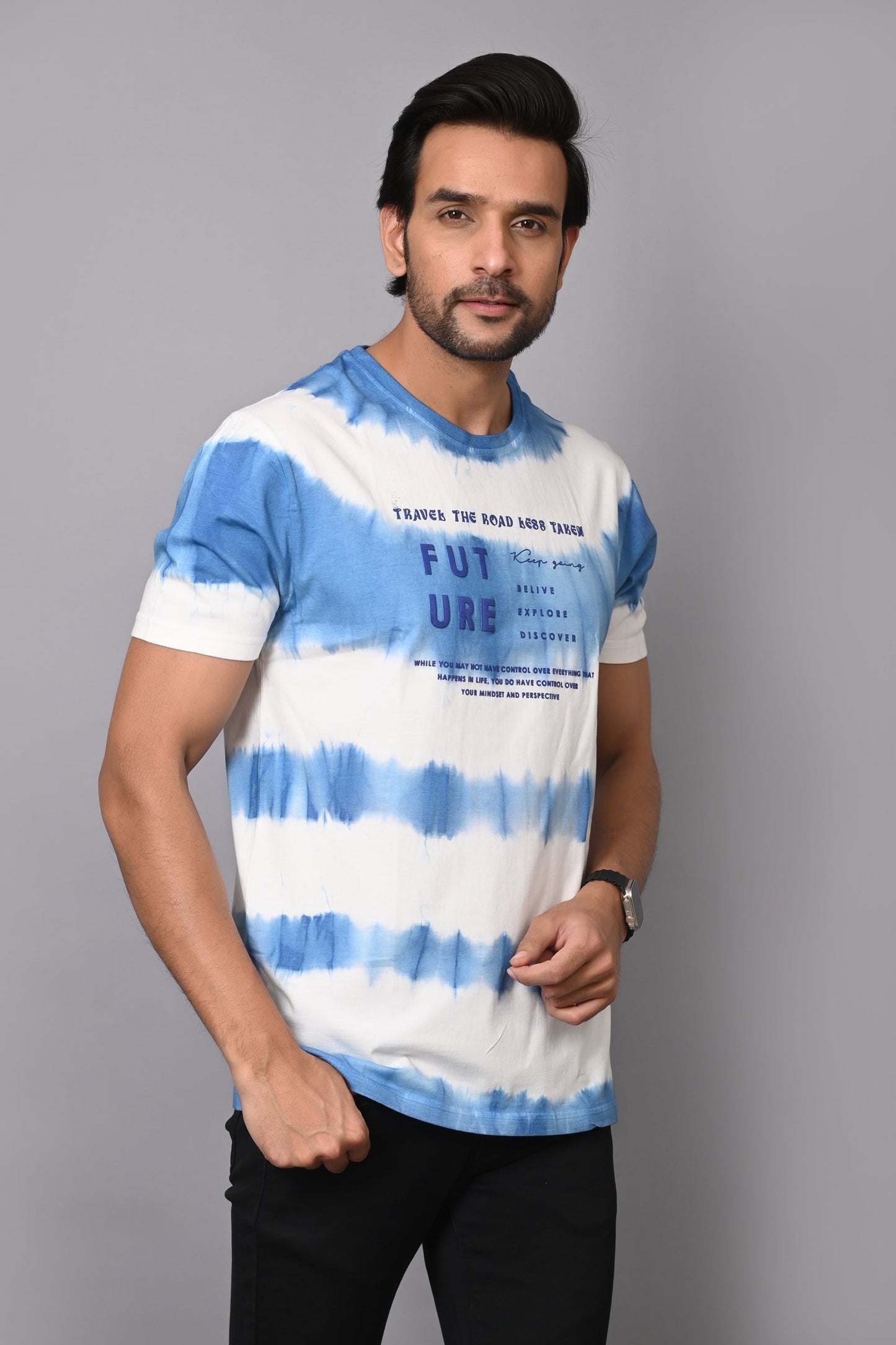 Arbour Men Printed Round Neck Cotton Blend Multicolor T-Shirt