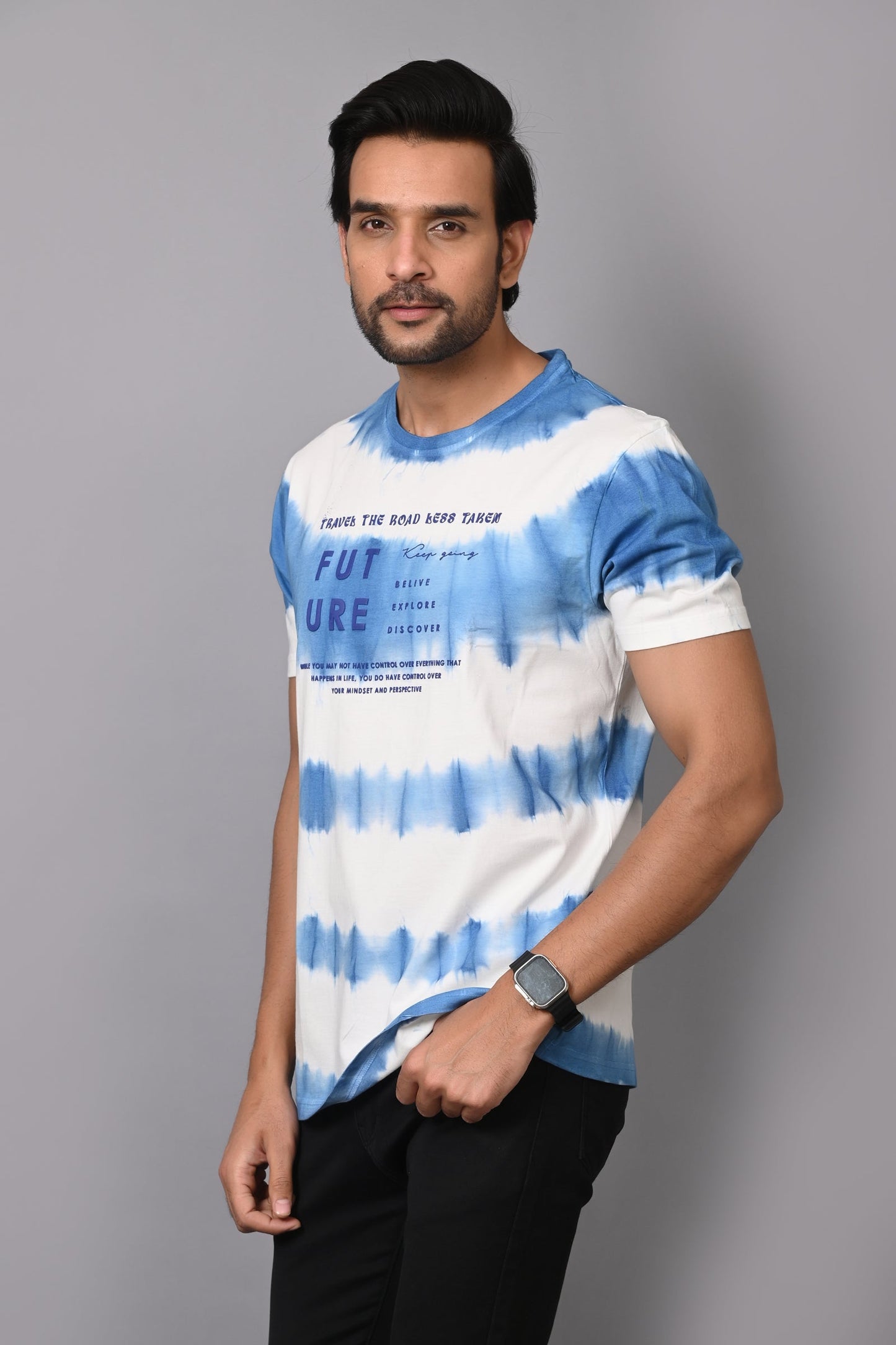 Arbour Men Printed Round Neck Cotton Blend Multicolor T-Shirt