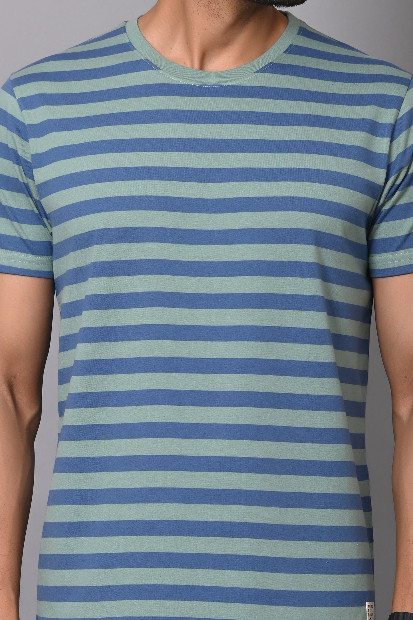 Arbour Men Round Neck Stripes Half Sleeves T-Shirt