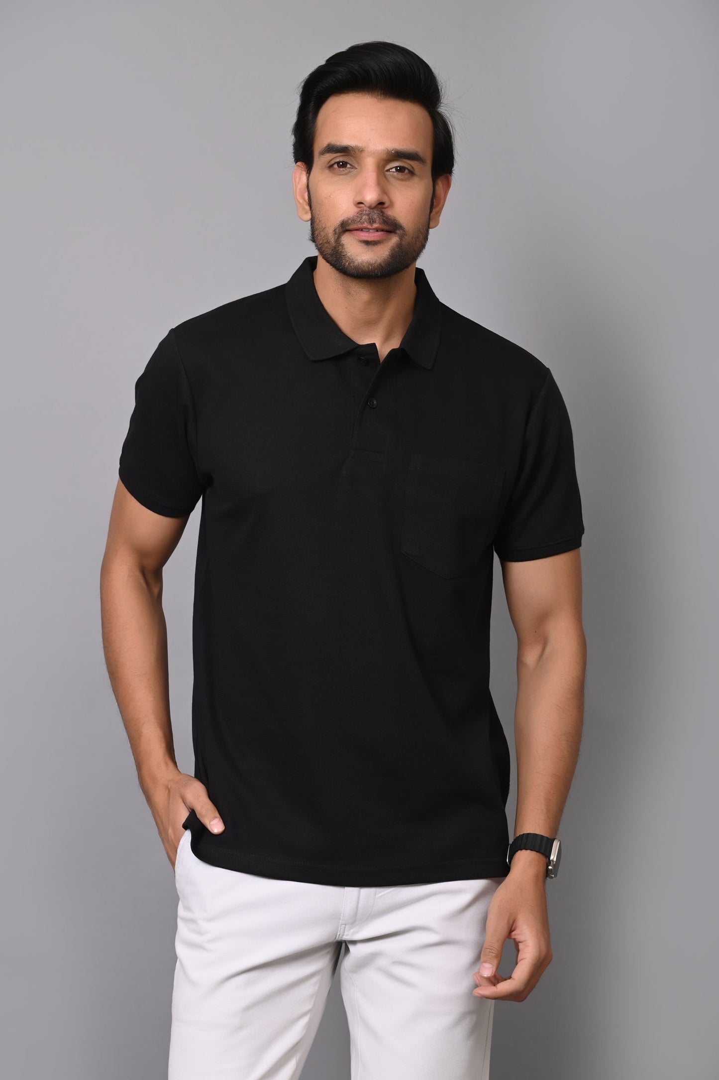 Arbour Men Polo Neck Pocket Cotton Half Sleeves T-Shirt