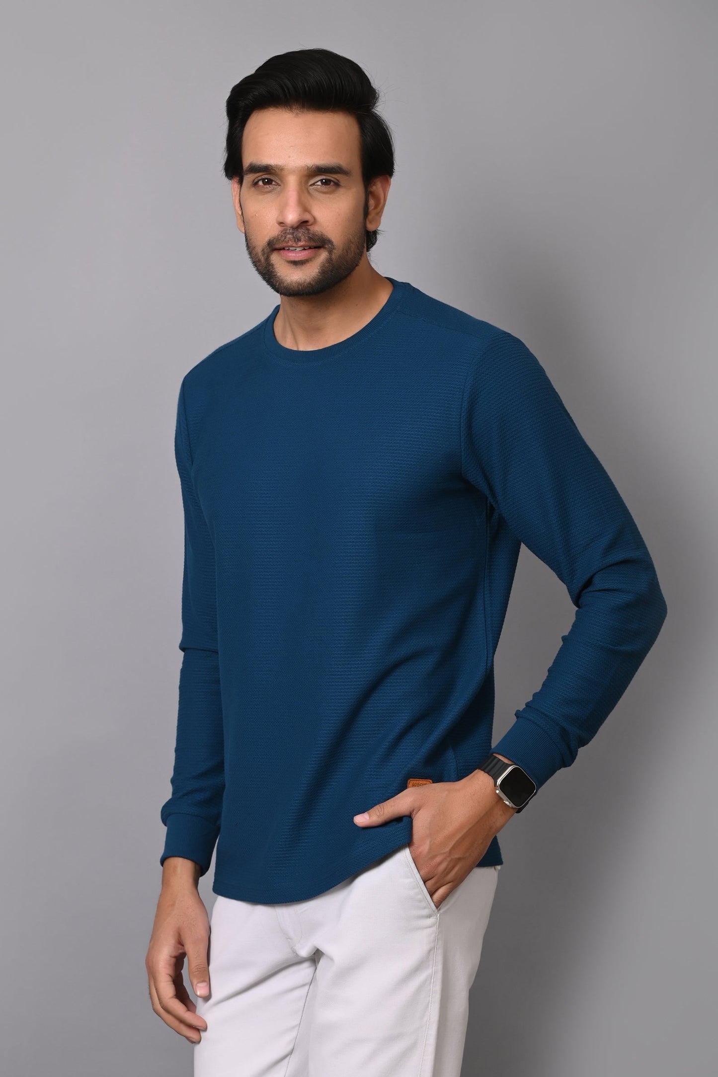 Arbour Men Round Neck Slim Fit Full Sleeves T-Shirt