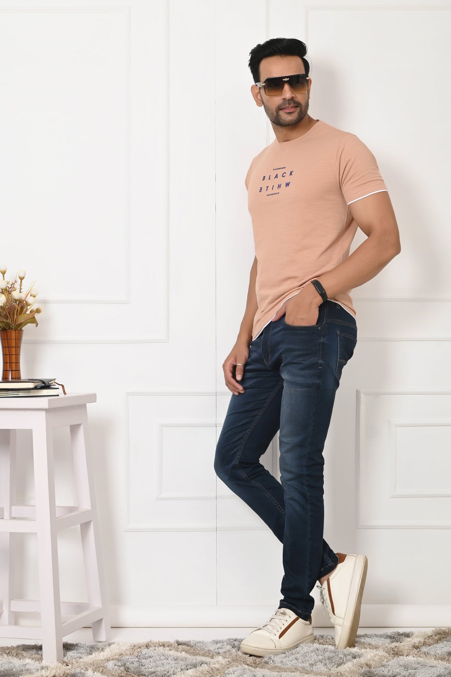 Arbour Men Round Neck Stylish Slim Fit T-Shirt