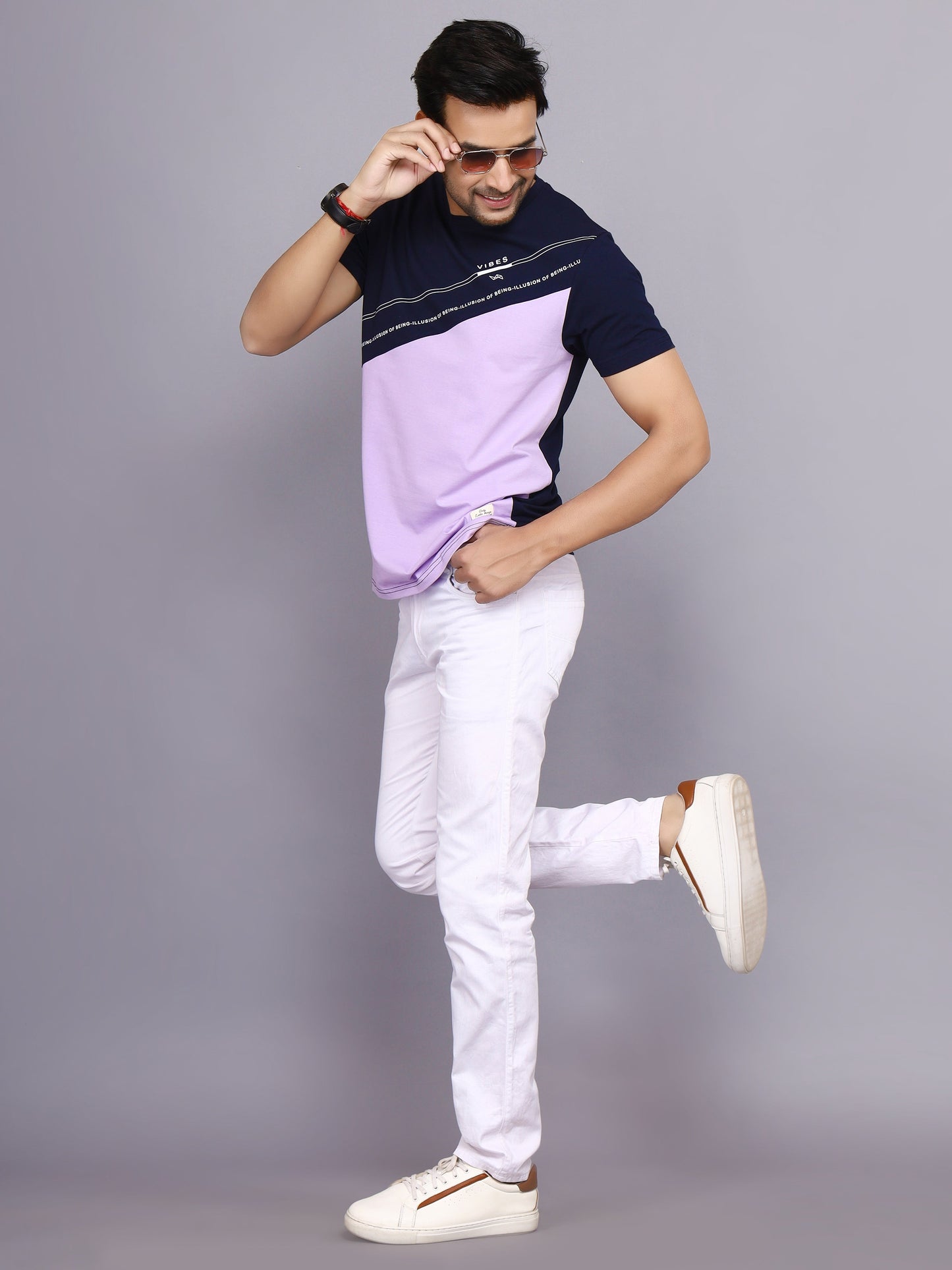 Arbour Men Colorblock Round Neck Cotton Blend Multicolor T-Shirt