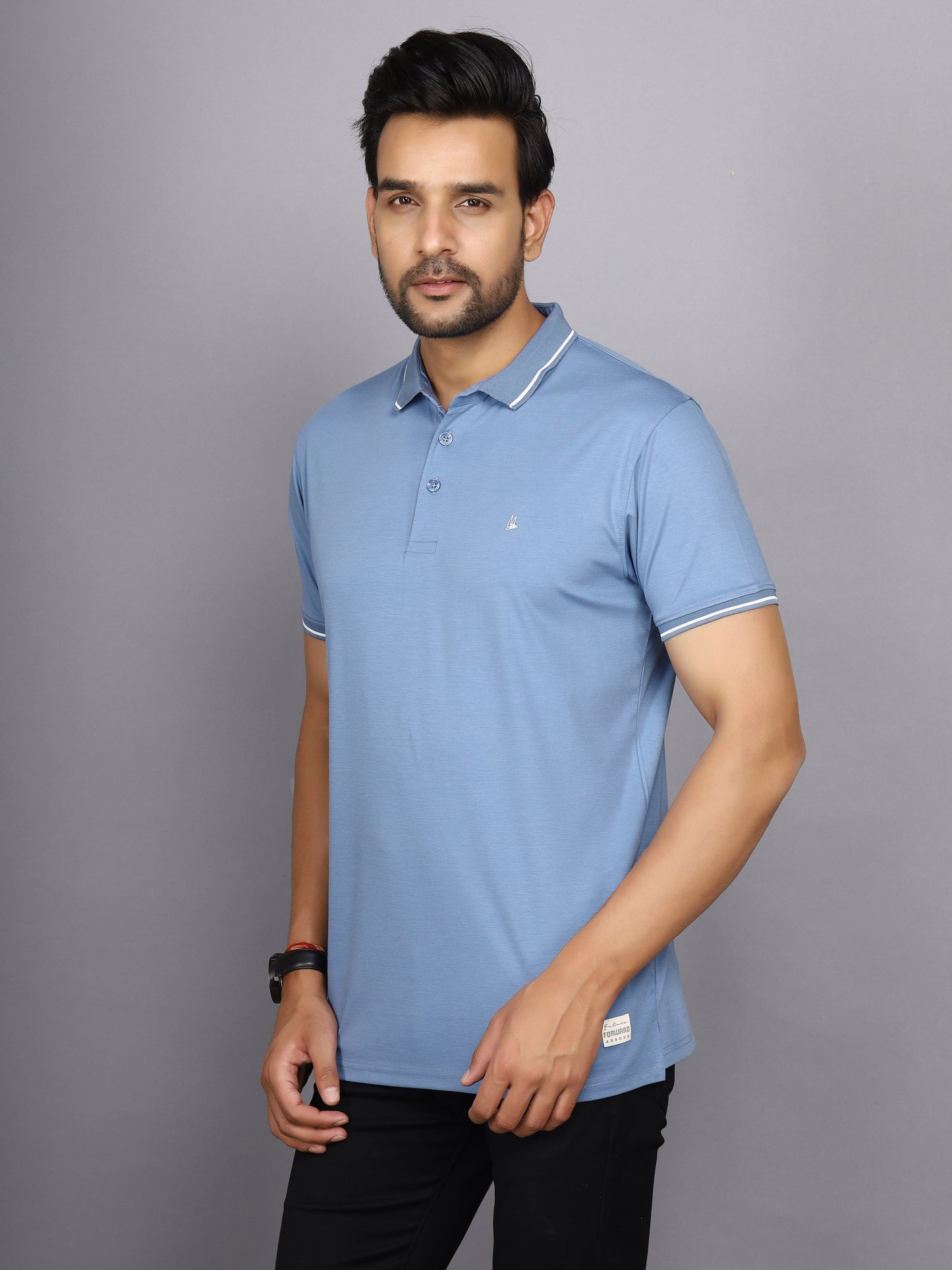 Arbour Men Polo Neck Solid Half Sleeves T-Shirt