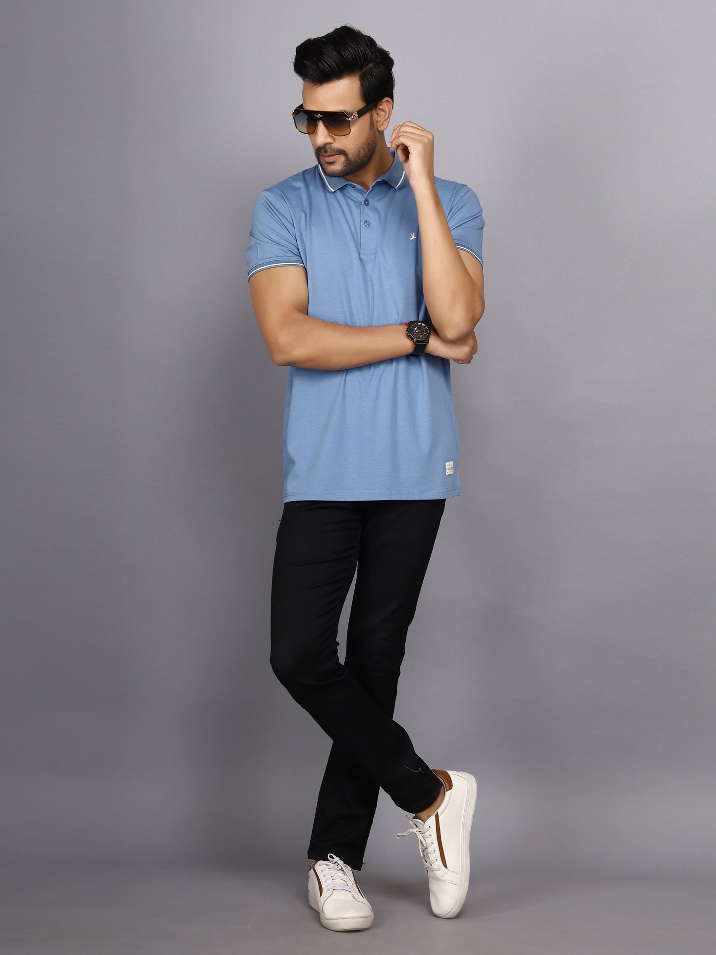 Arbour Men Polo Neck Solid Half Sleeves T-Shirt