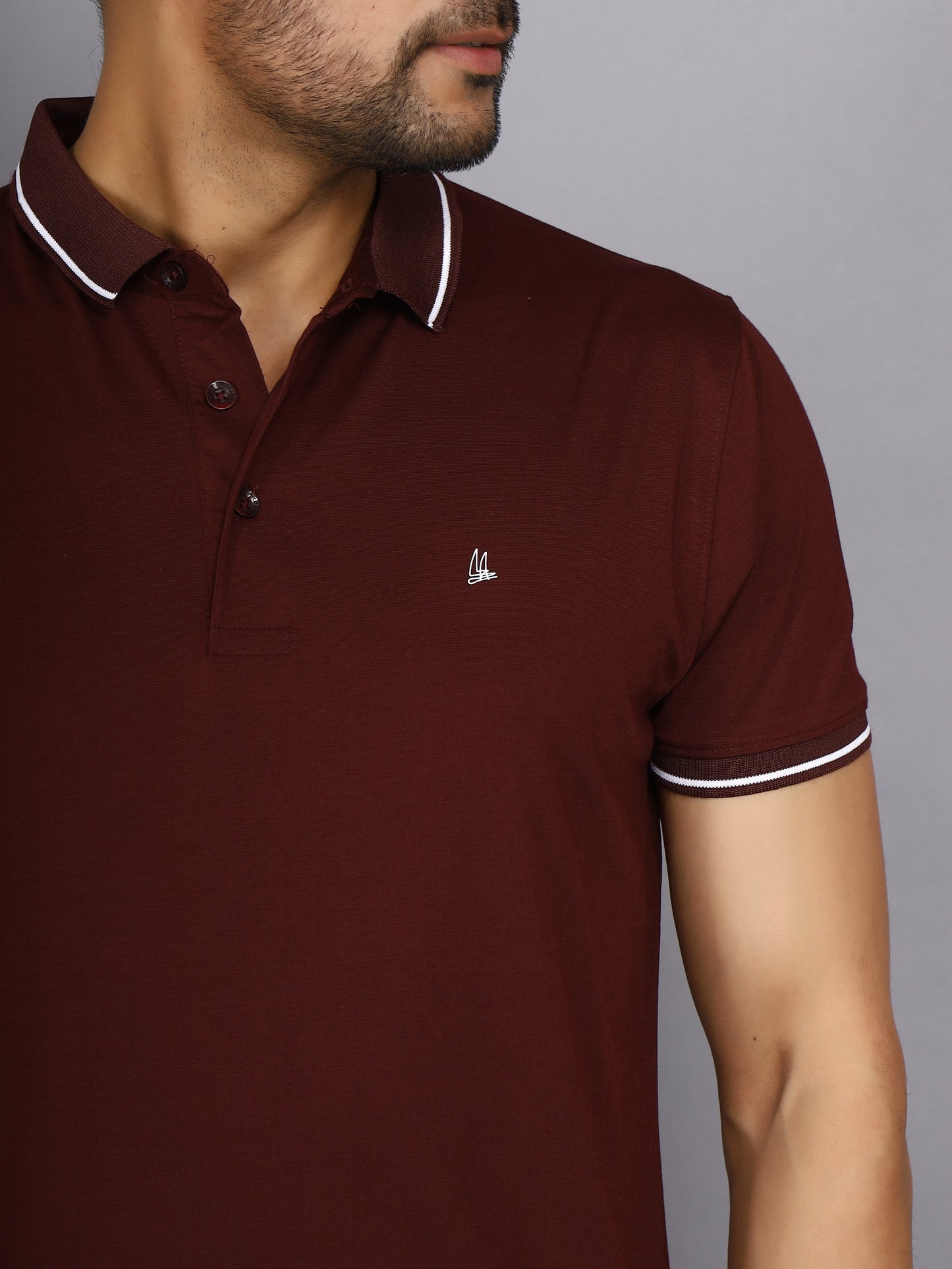 Arbour Men Polo Neck Solid Half Sleeves T-Shirt