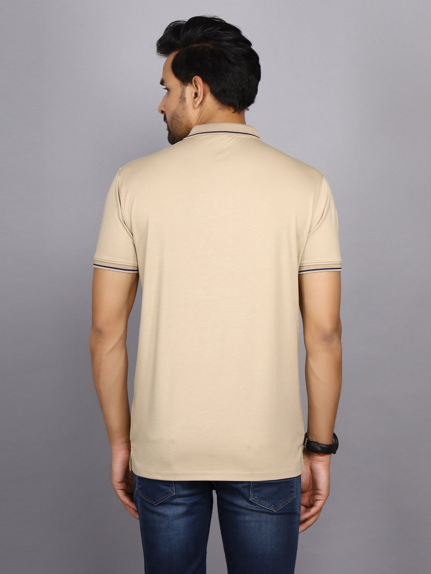 Arbour Men Polo Neck Solid Half Sleeves T-Shirt